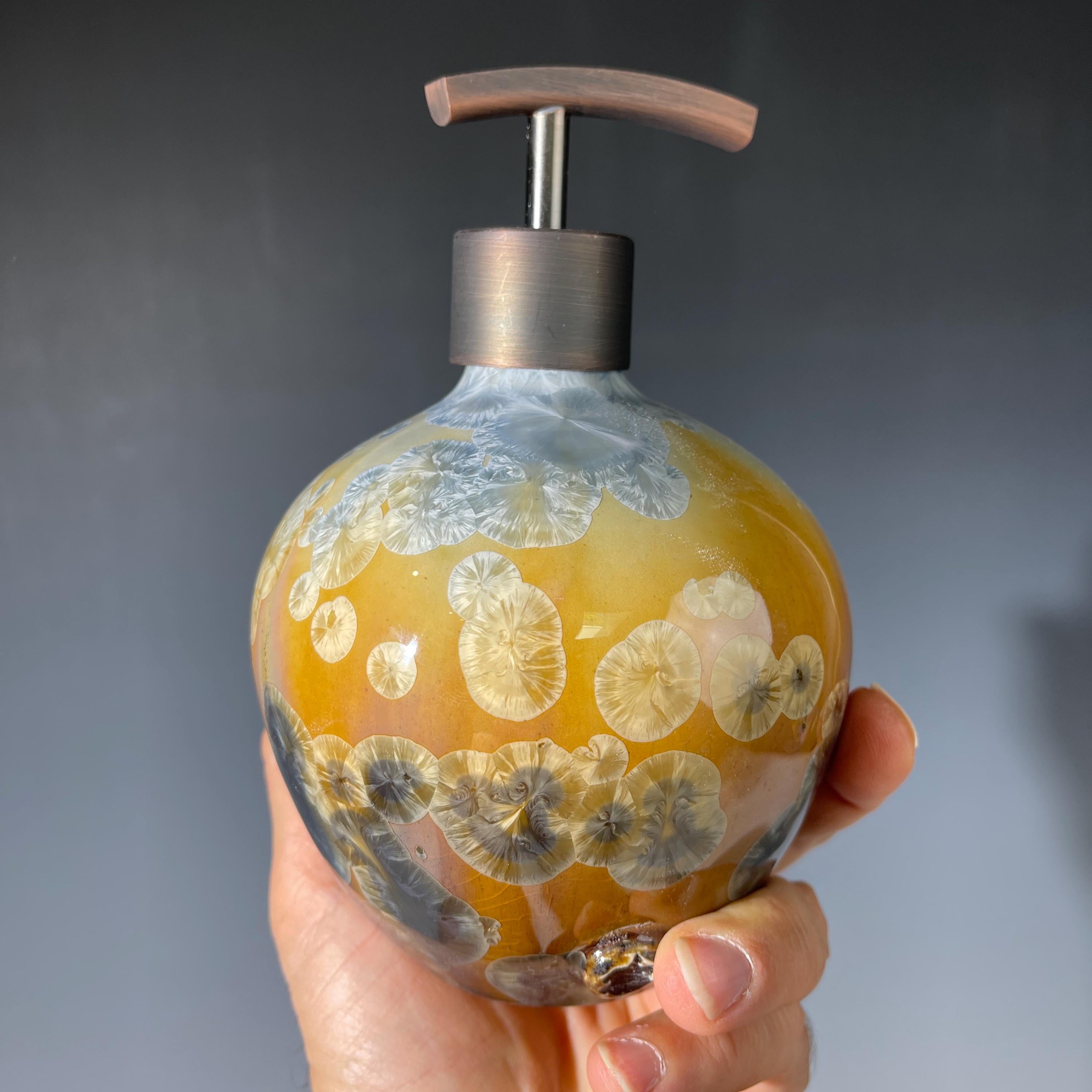 Soap and lotion pump Silver Sunflower Charcoal