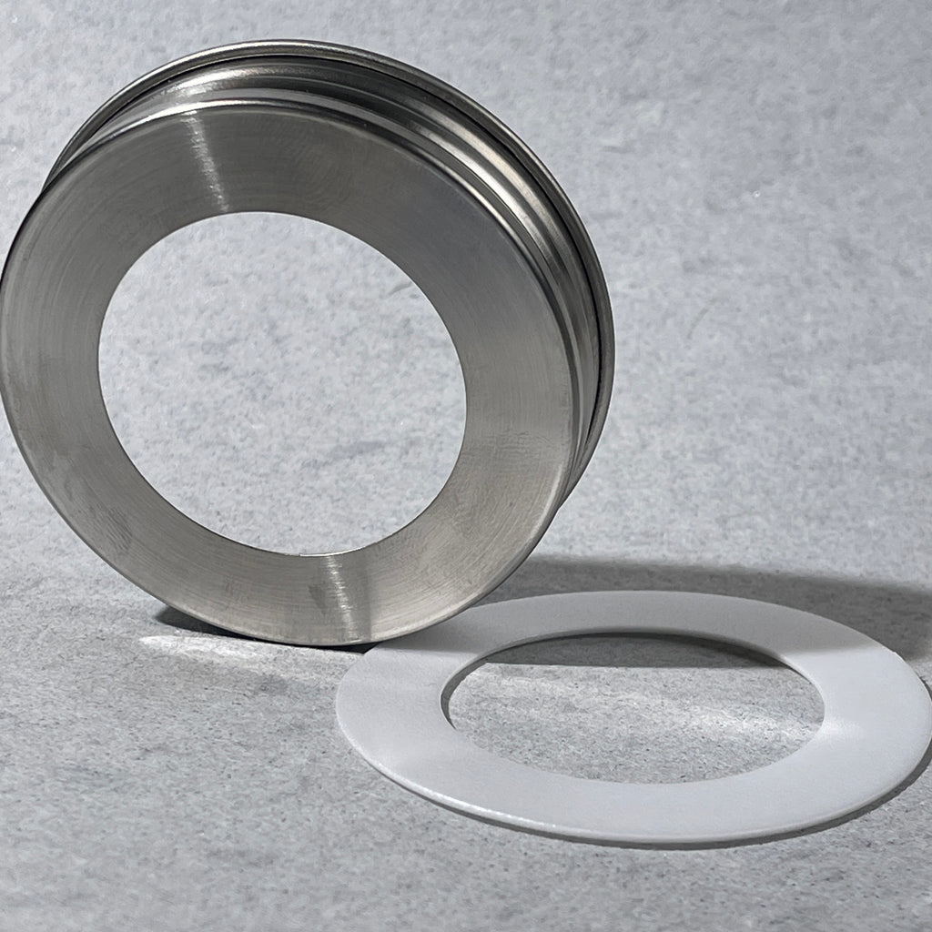 stainless steel lid for regular mouth mason jar with large hole for foamer collar or lid band use