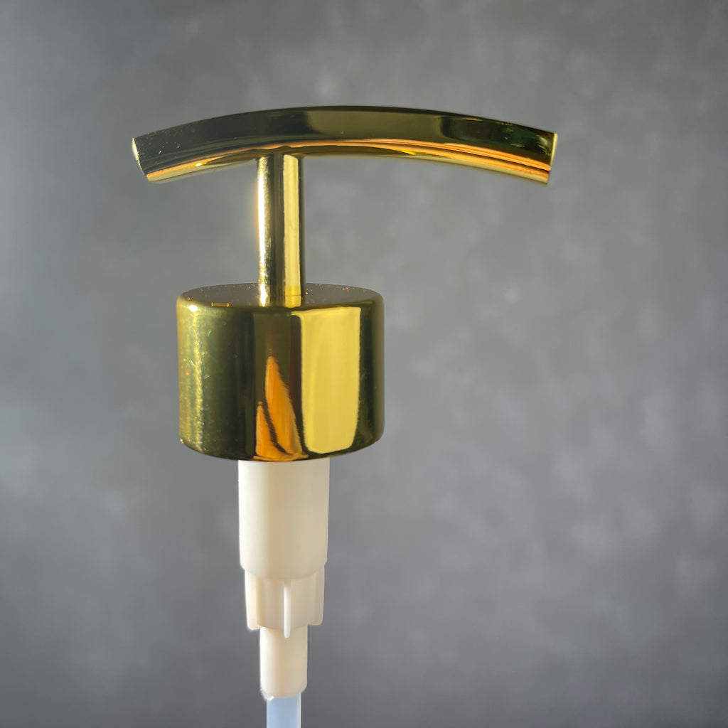Gold finish metal soap or lotion dispenser rainbow 2cc model