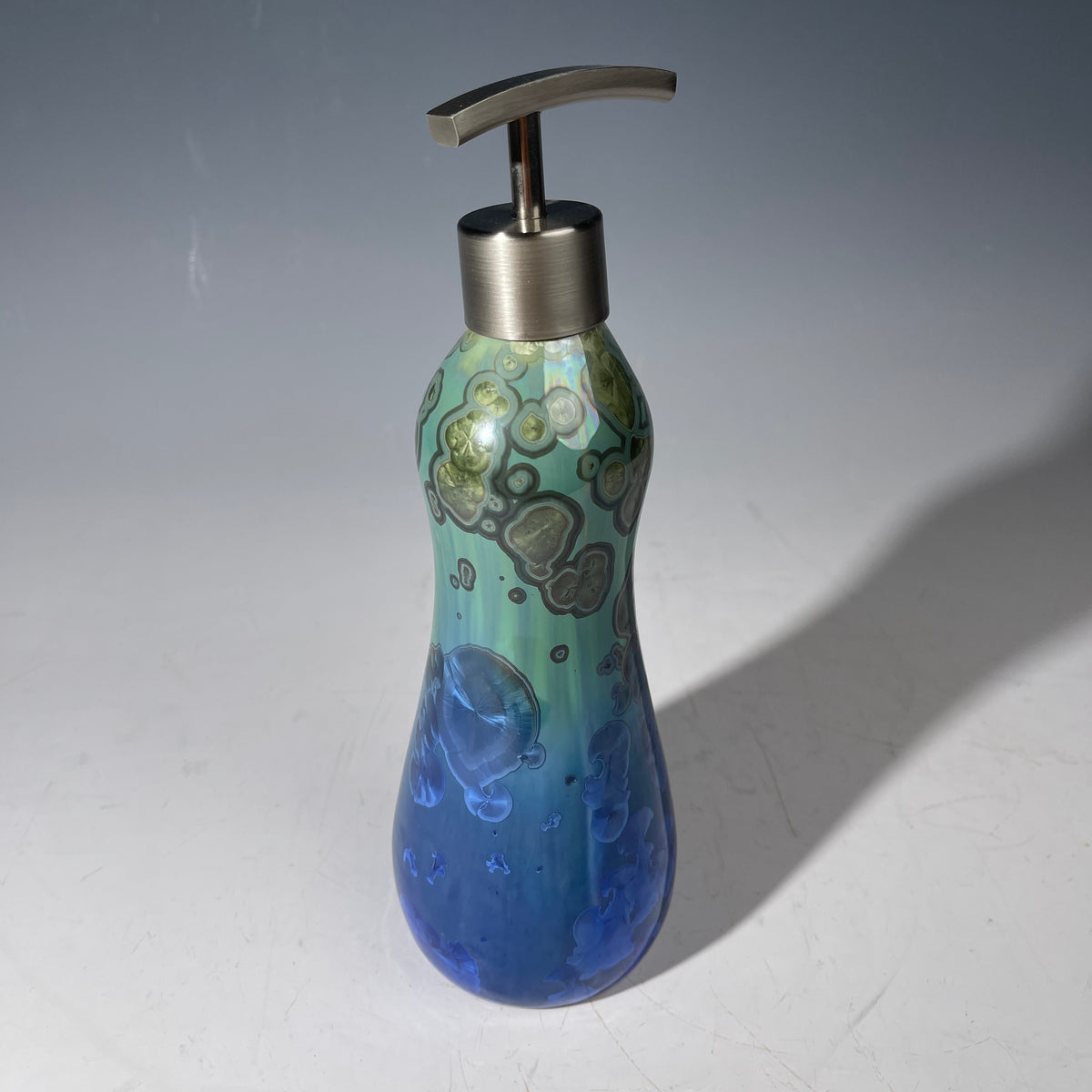 Soap Pump, Lotion and or Hand Sanitizer Pump -green forest jade ultramarine crystalline