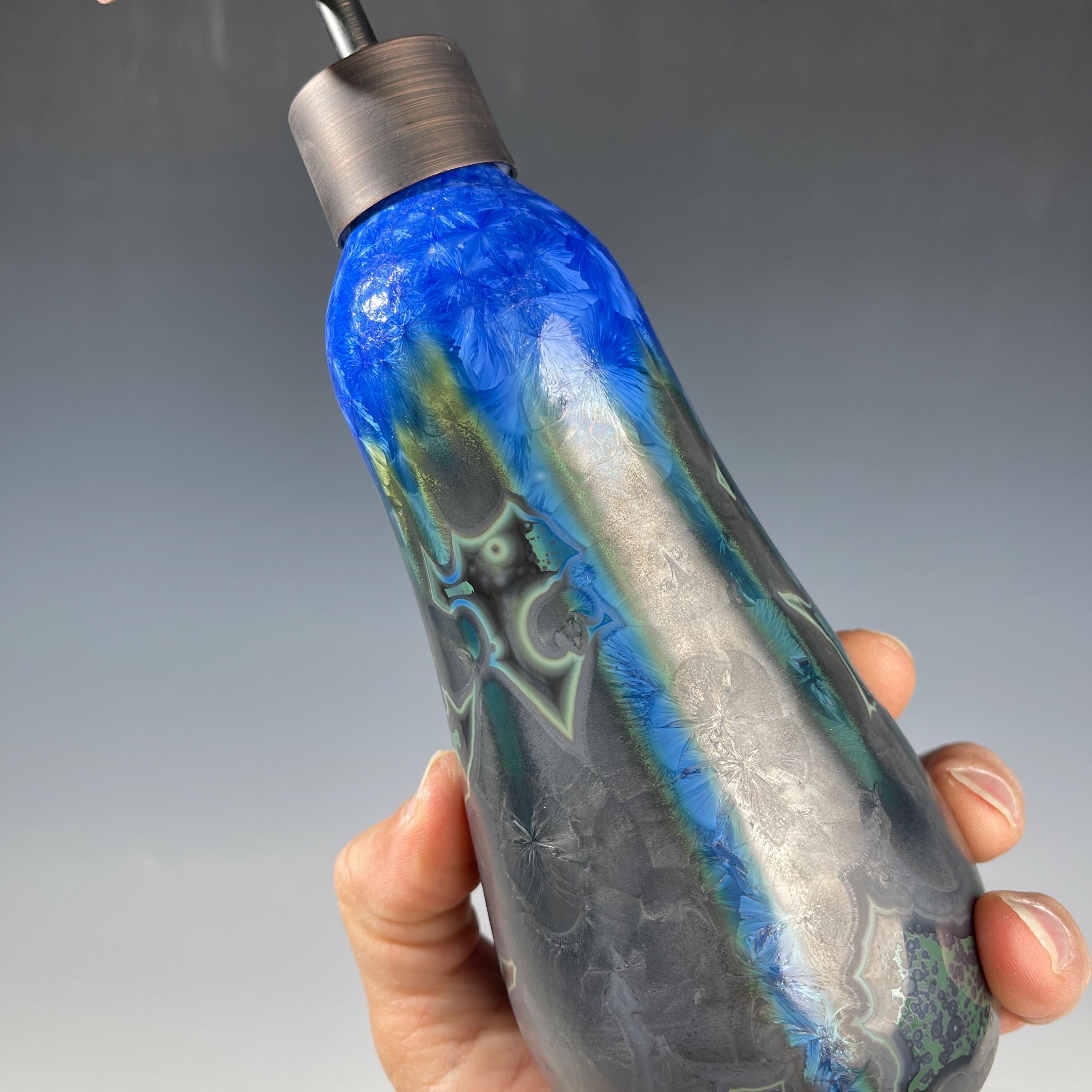 Soap Pump, Lotion and Hand  Dispenser Pump midnight emerald  jewel crystalline glazed