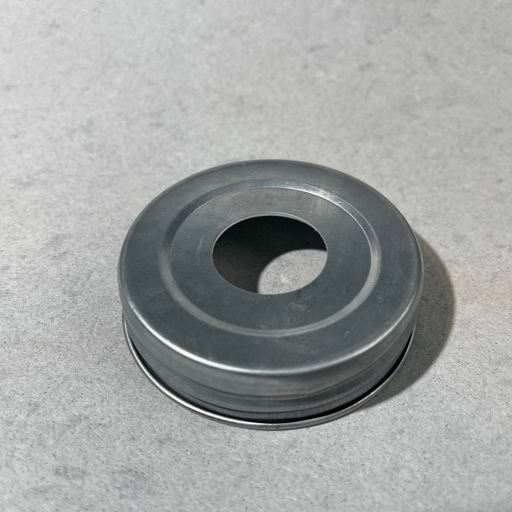 galvanized  soap pump adapter lid for regular mouth mason jars with poly liner