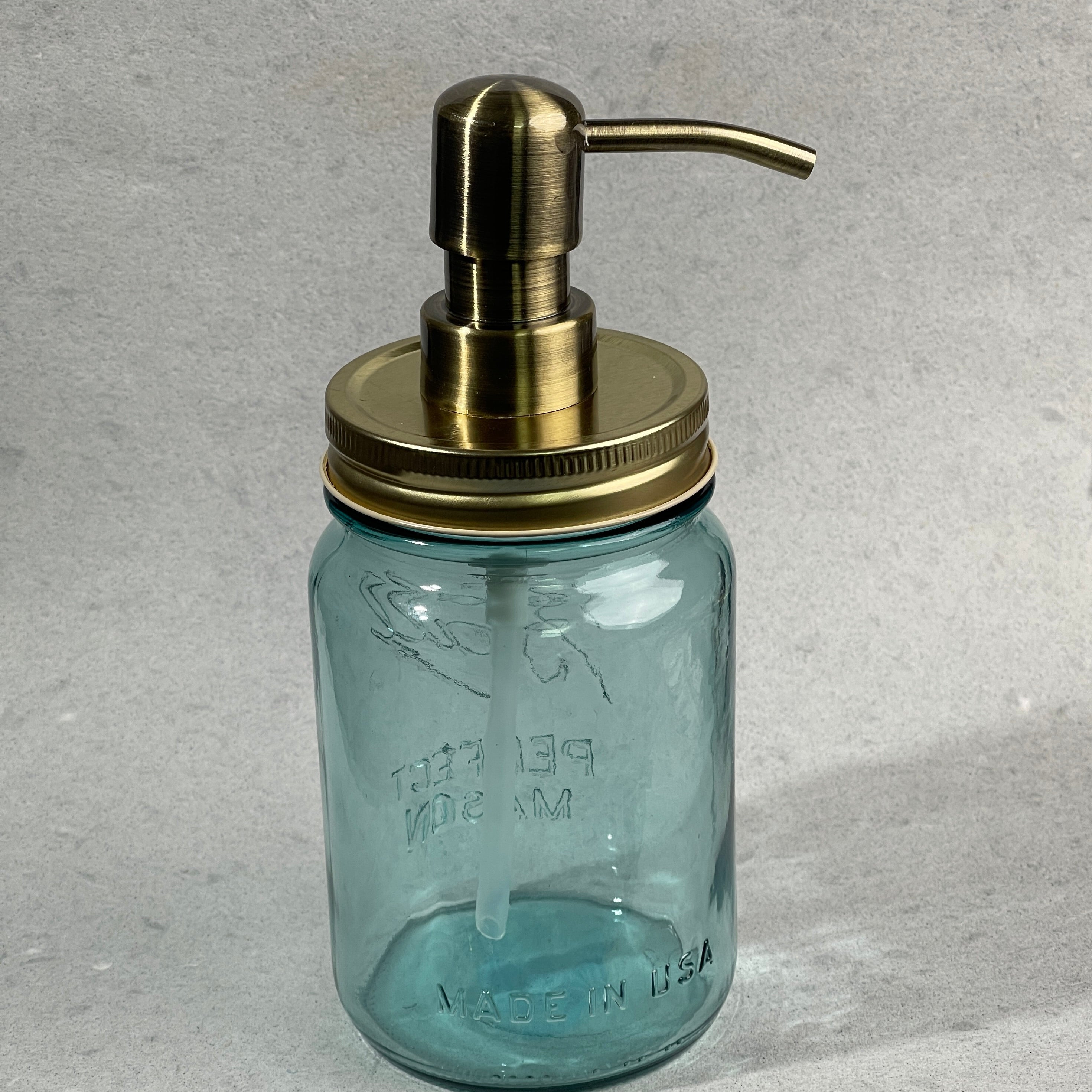 brass finish mason jar soap dispenser kit fits regular mouth mason jar