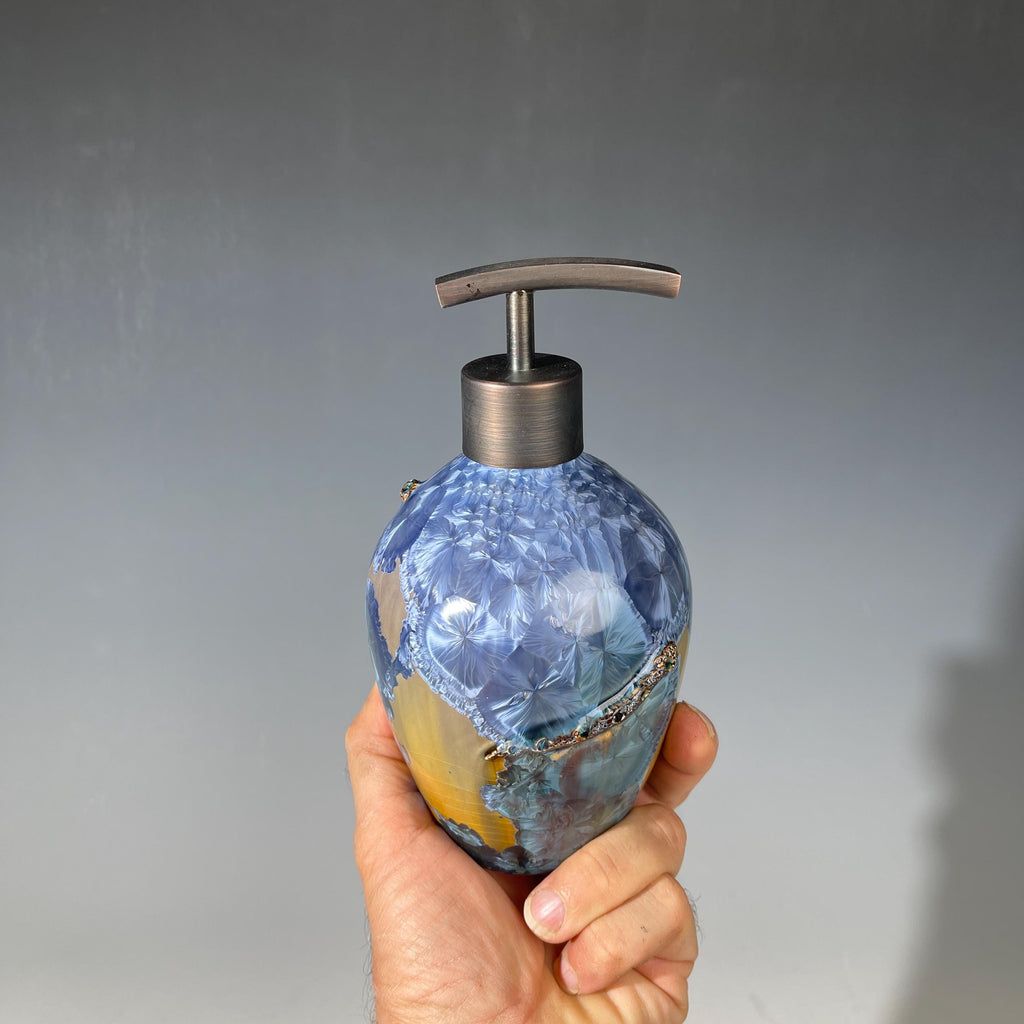 Soap pump amethyst ocelot sparkle crystal