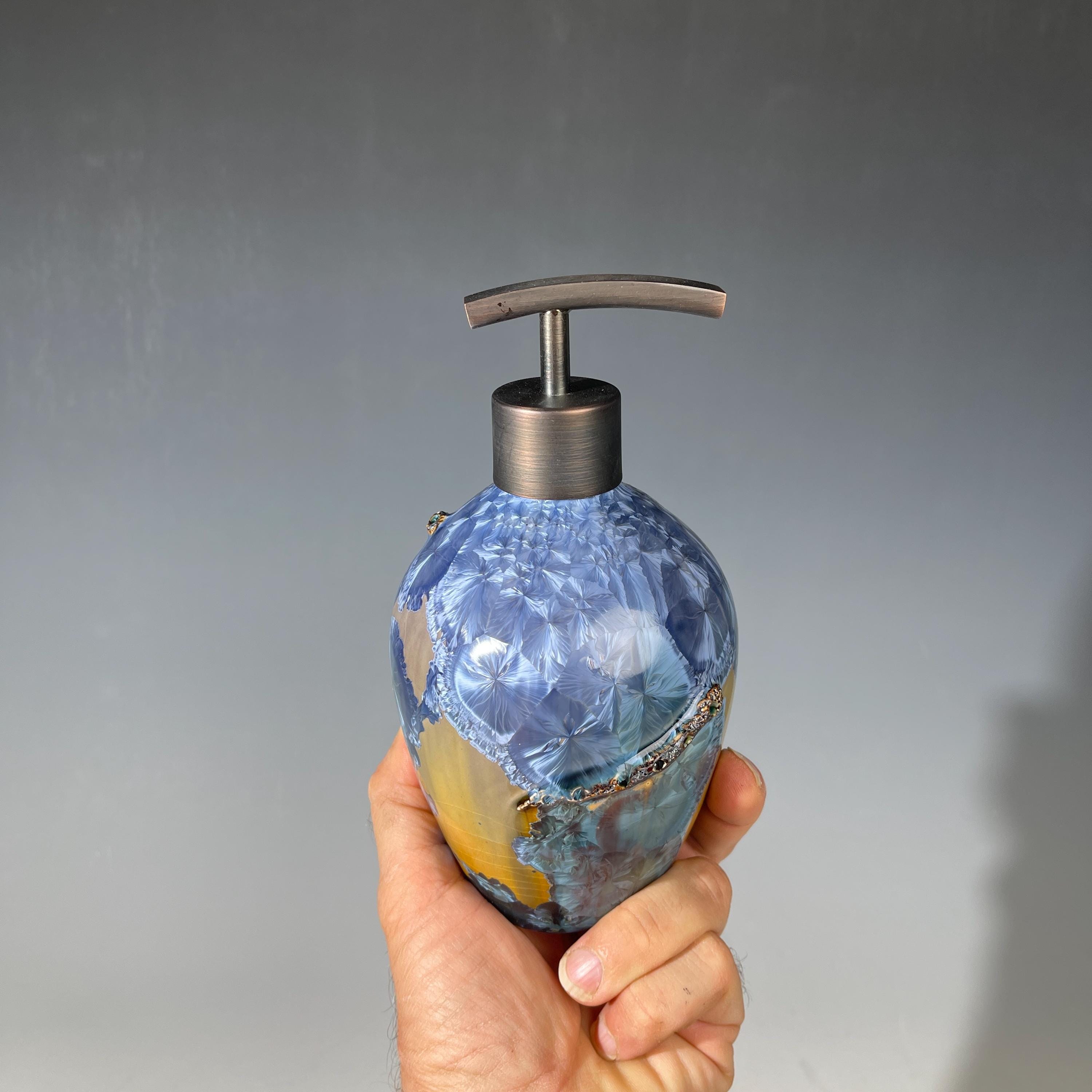 Soap pump amethyst ocelot sparkle crystal