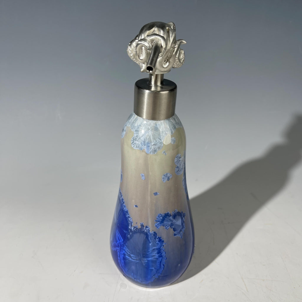 Octopus Soap Pump, Lotion and or Hand Sanitizer Pump silver cobalt fade