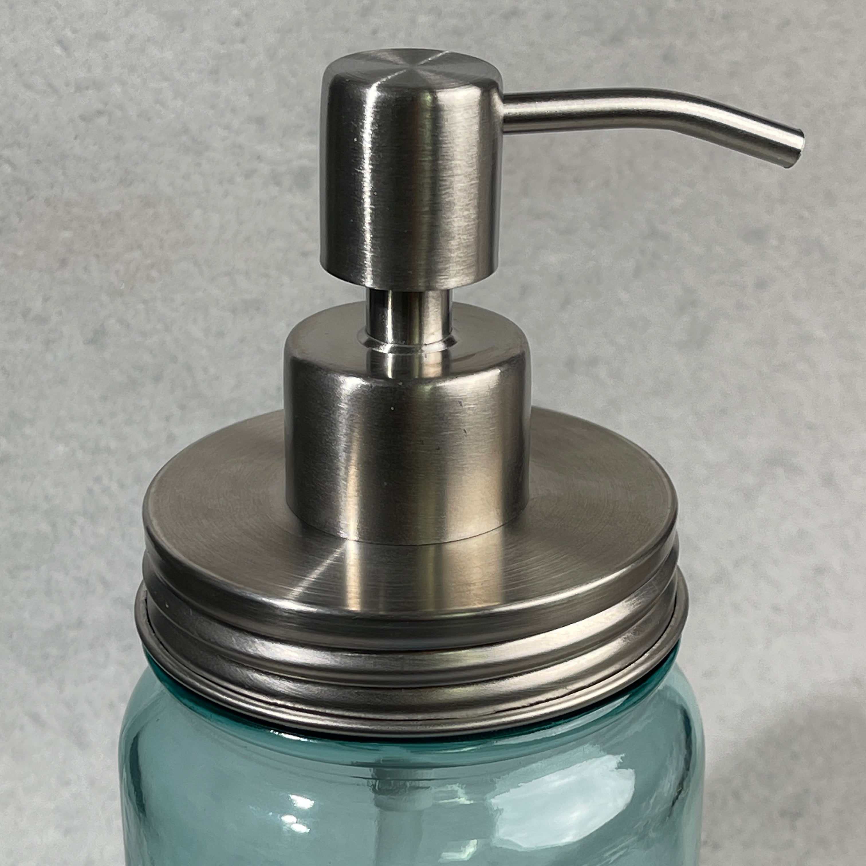 low profile stainless steel rust proof mason jar canning jar soap pump kit
