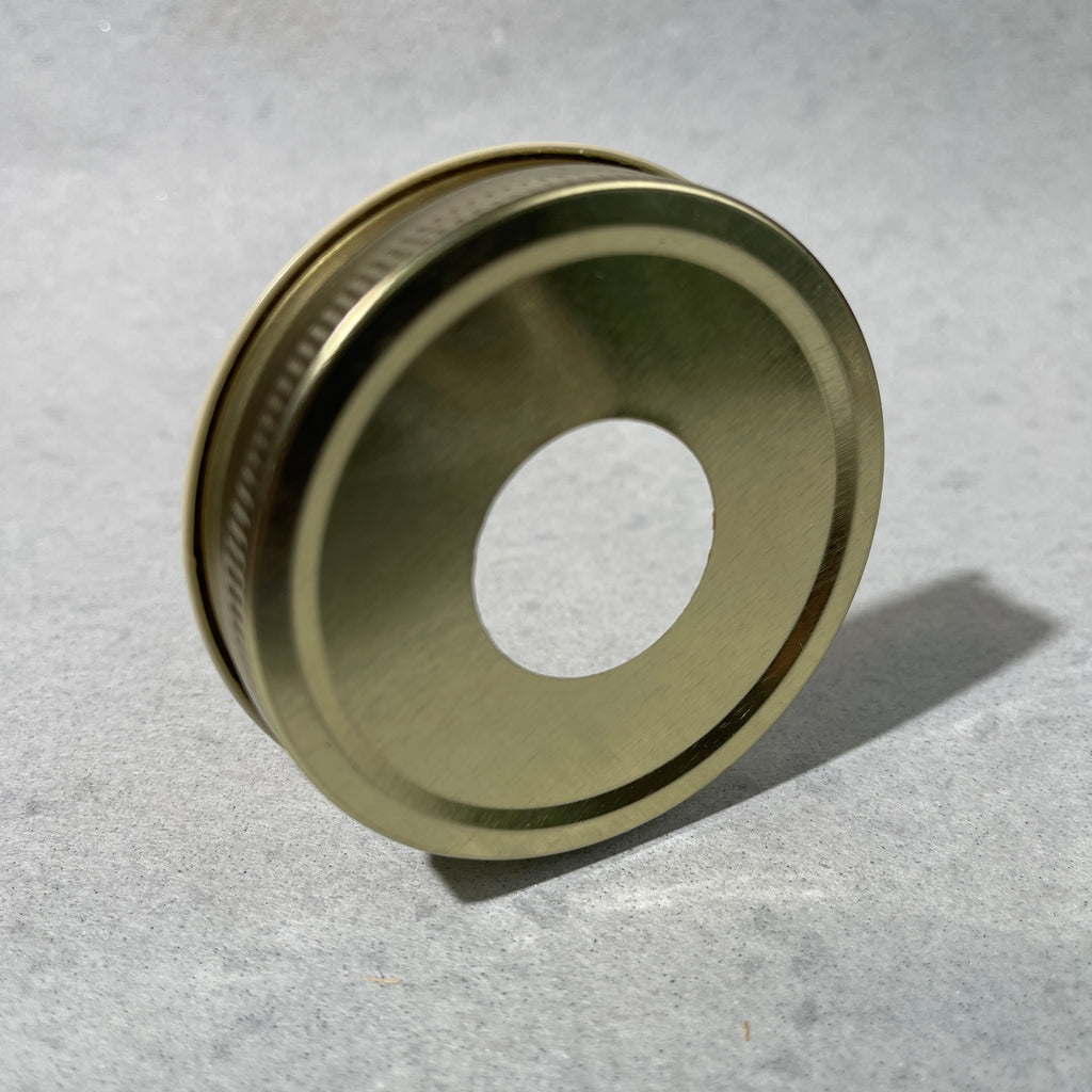 mason jar soap pump lid adapter brass gold regular mouth