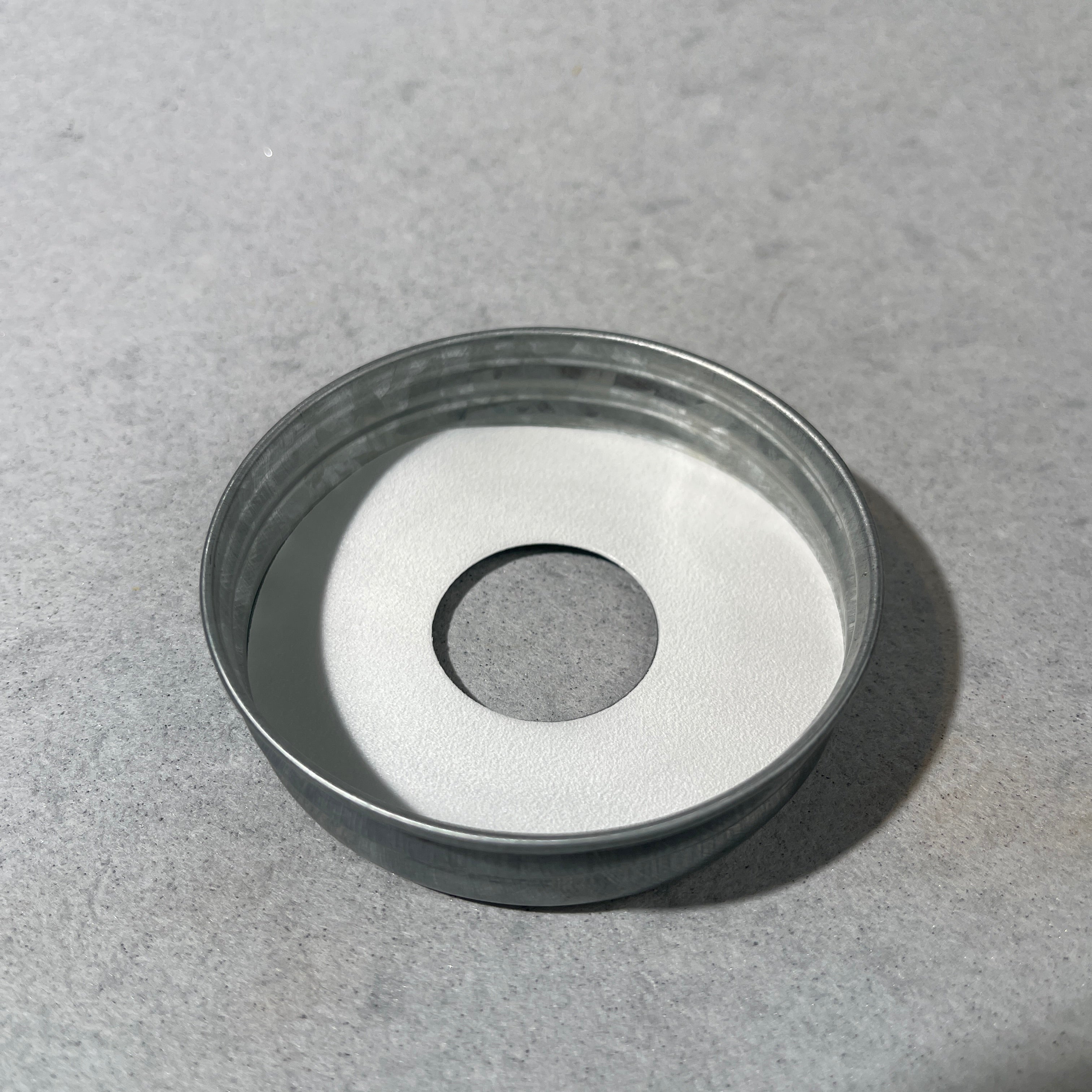 galvanized  soap pump adapter lid for regular mouth mason jars with poly liner
