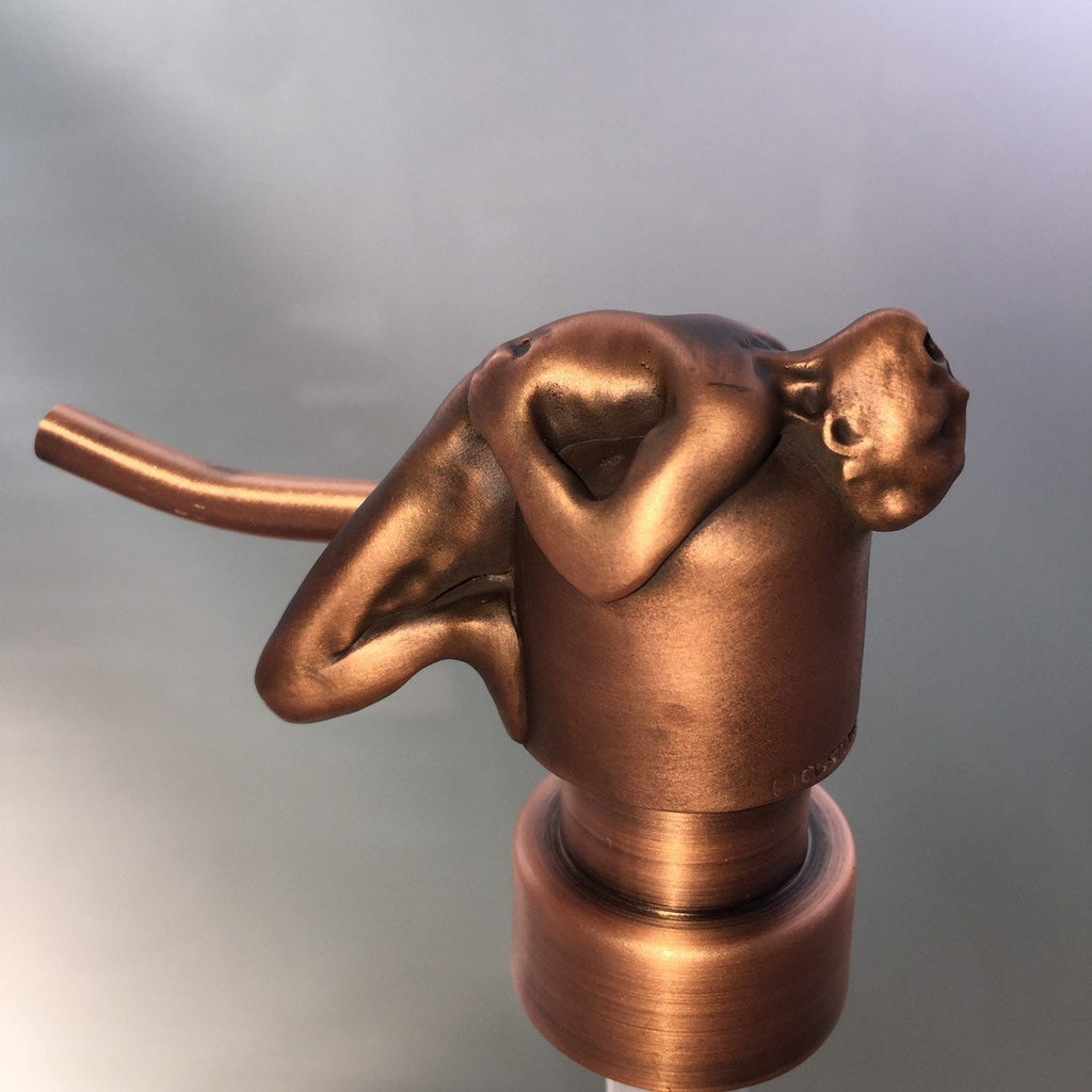 happy man bronze sculptural soap pump