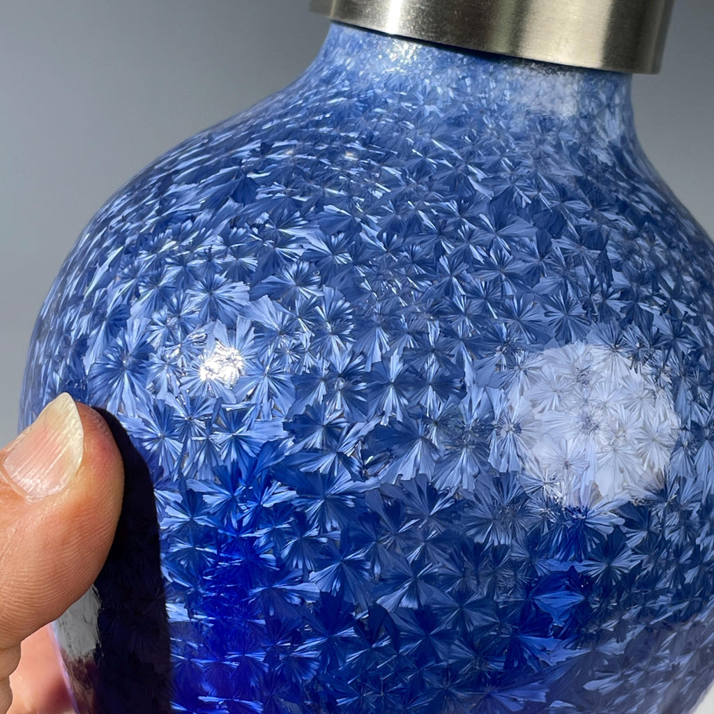 Foaming soap pump light amethyst cobalt micro sparkle