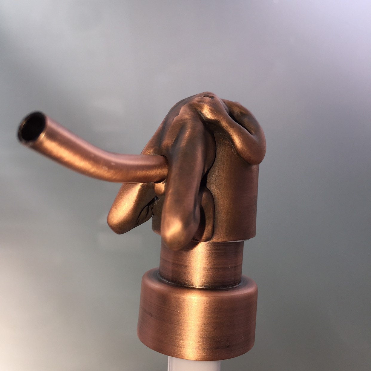 happy man bronze sculptural soap pump