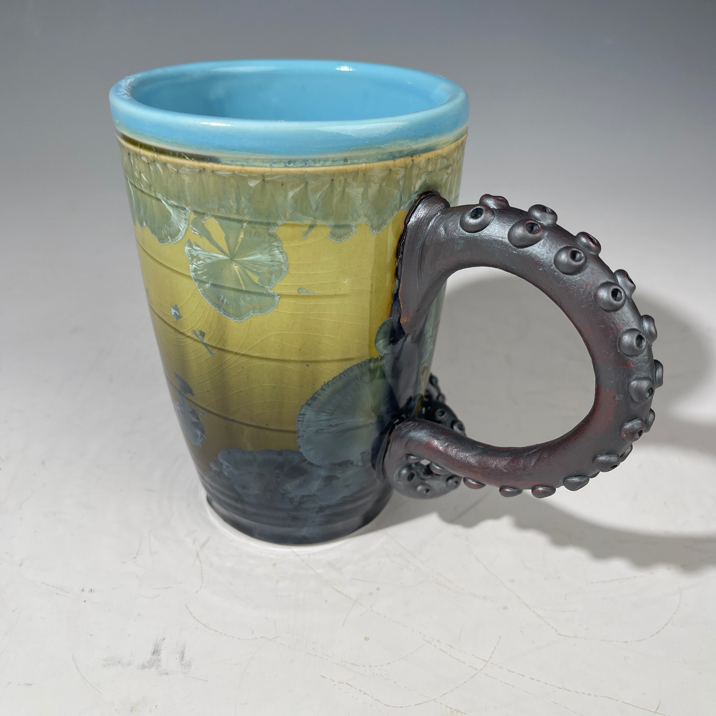 Octo mug  crystalline glazed Ceramic art by Adam and Hong Rubinstein