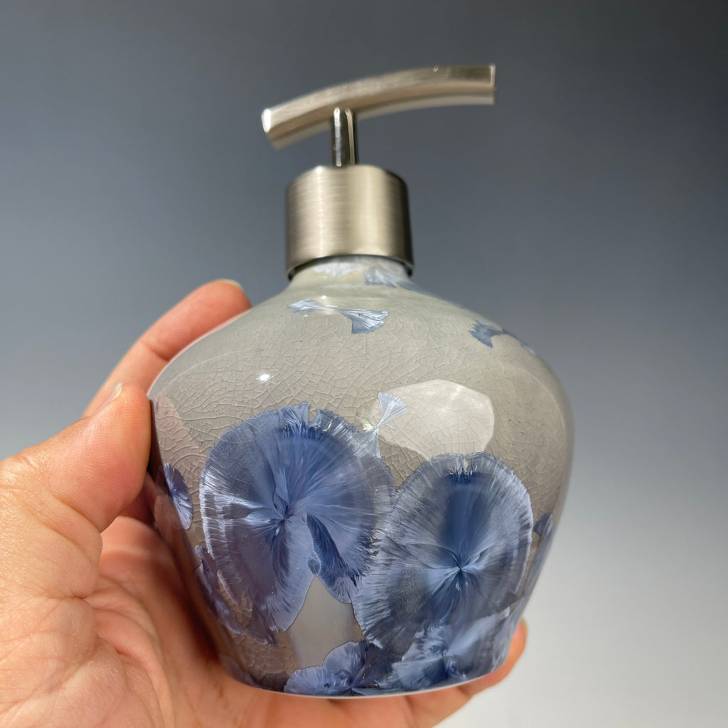 soap pump modern gray crystalline glazed