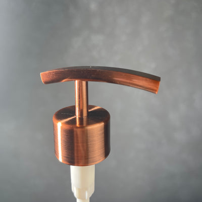 Copper finish metal soap pump top