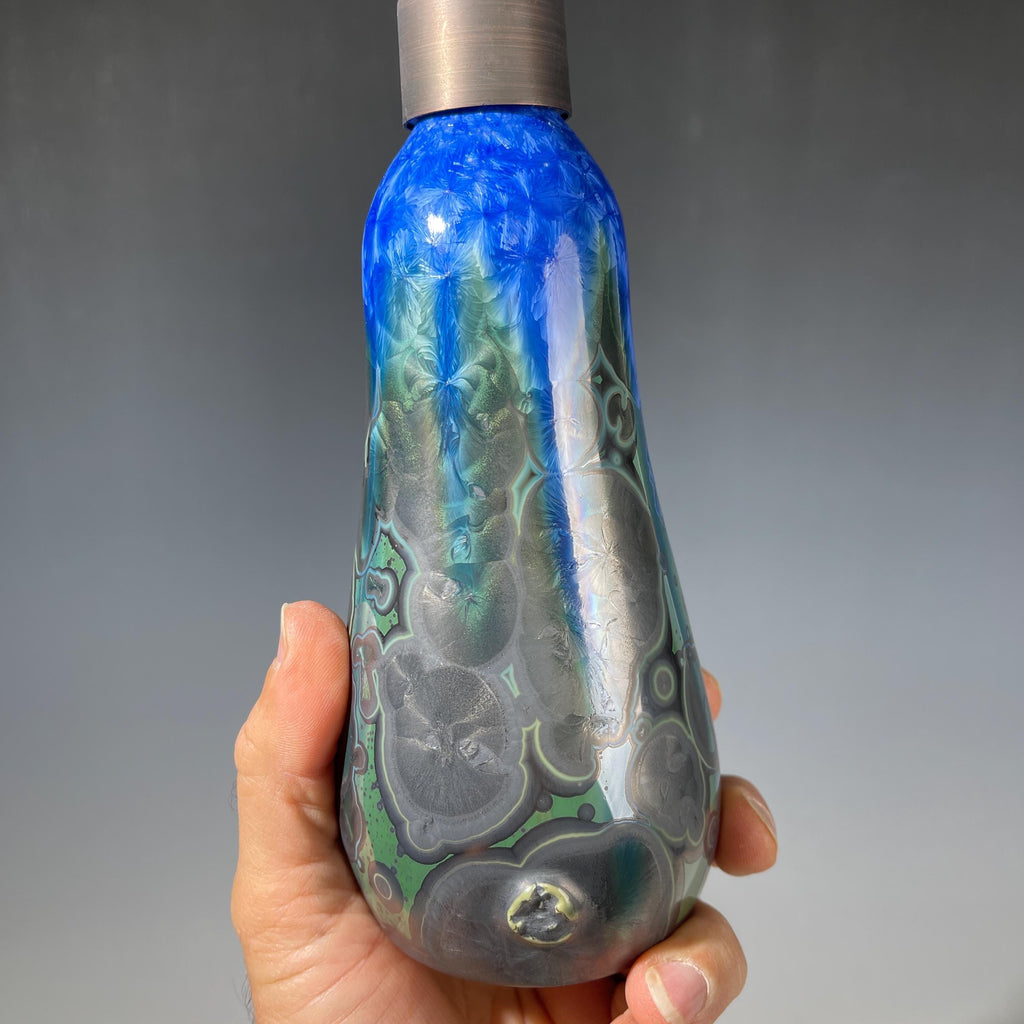 Soap Pump, Lotion and Hand  Dispenser Pump midnight emerald  jewel crystalline glazed