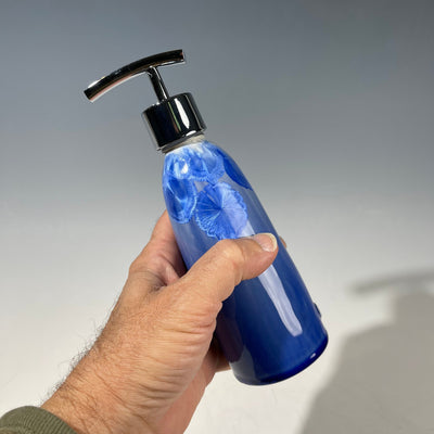 Soap Pump, Lotion and Hand Pump Cobalt crystalline glazed