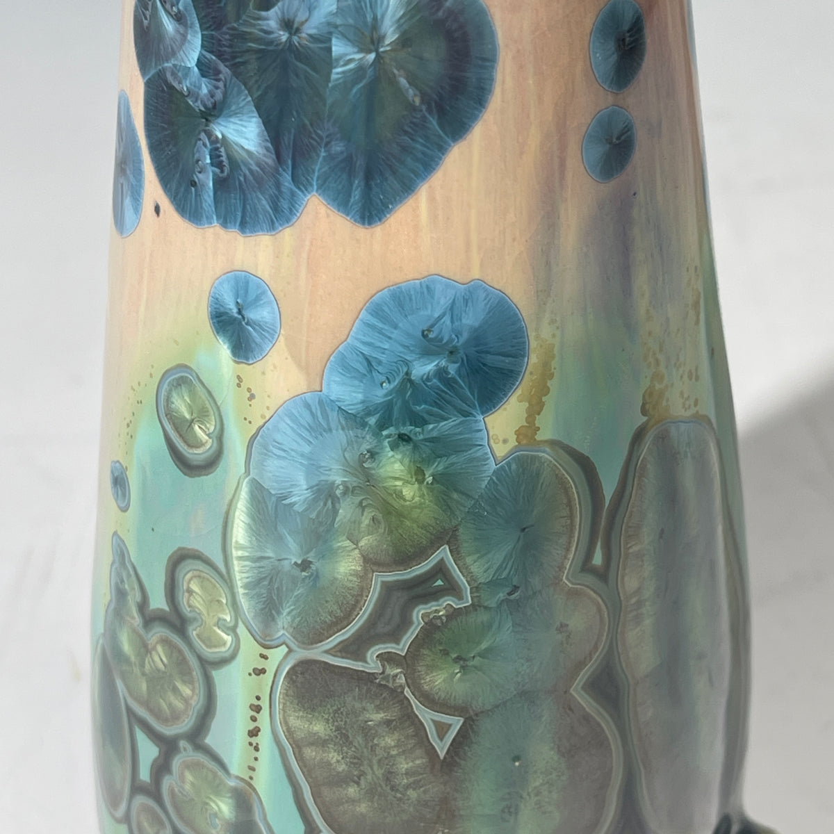 happy man soap pump close up of crystalline structure of the glaze