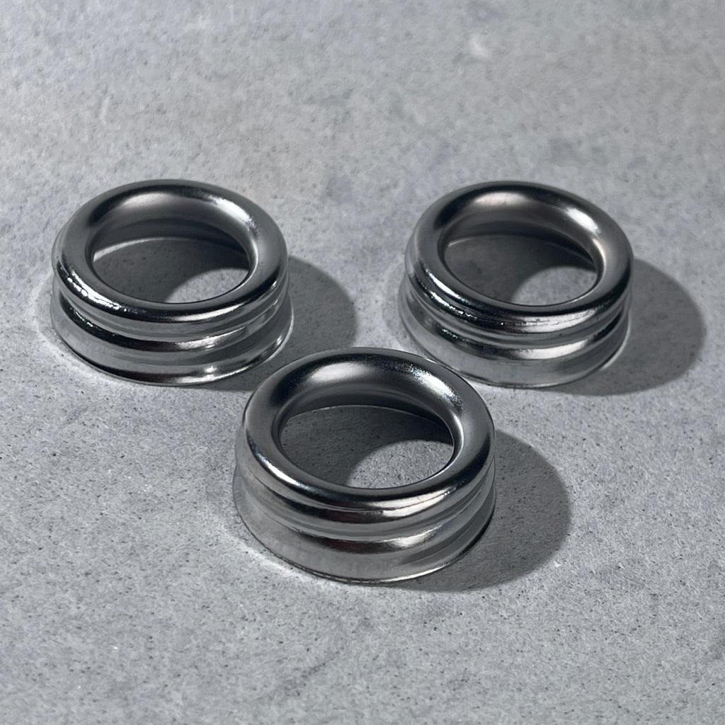 Glue Down Steel Collars Stainless For dispensers with no threads