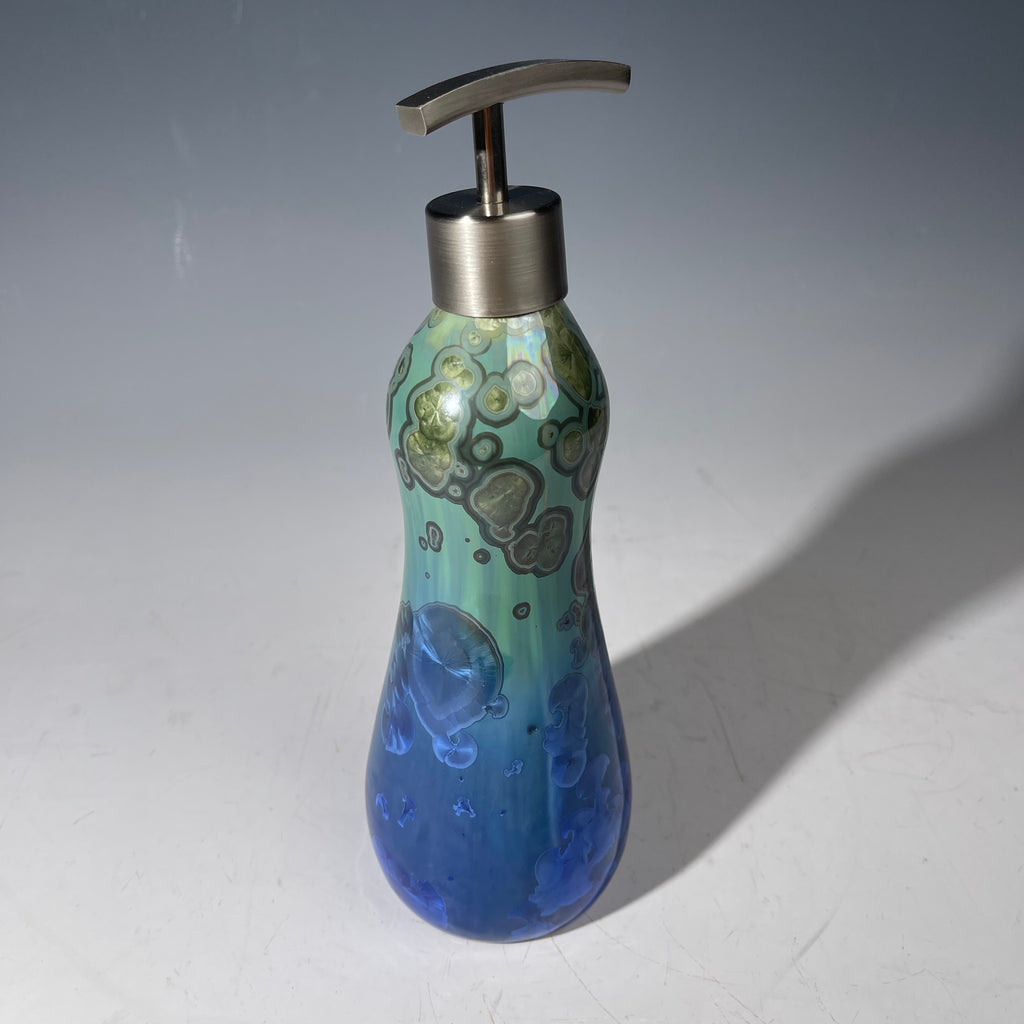 Soap Pump, Lotion and or Hand Sanitizer Pump -green forest jade ultramarine crystalline