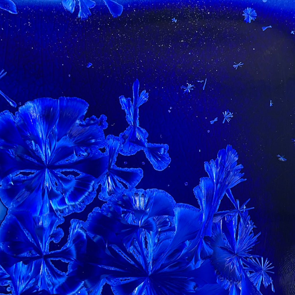 cobalt blue macro crystalline glazed tray by Hong Rubinstein One Dream DesignTM