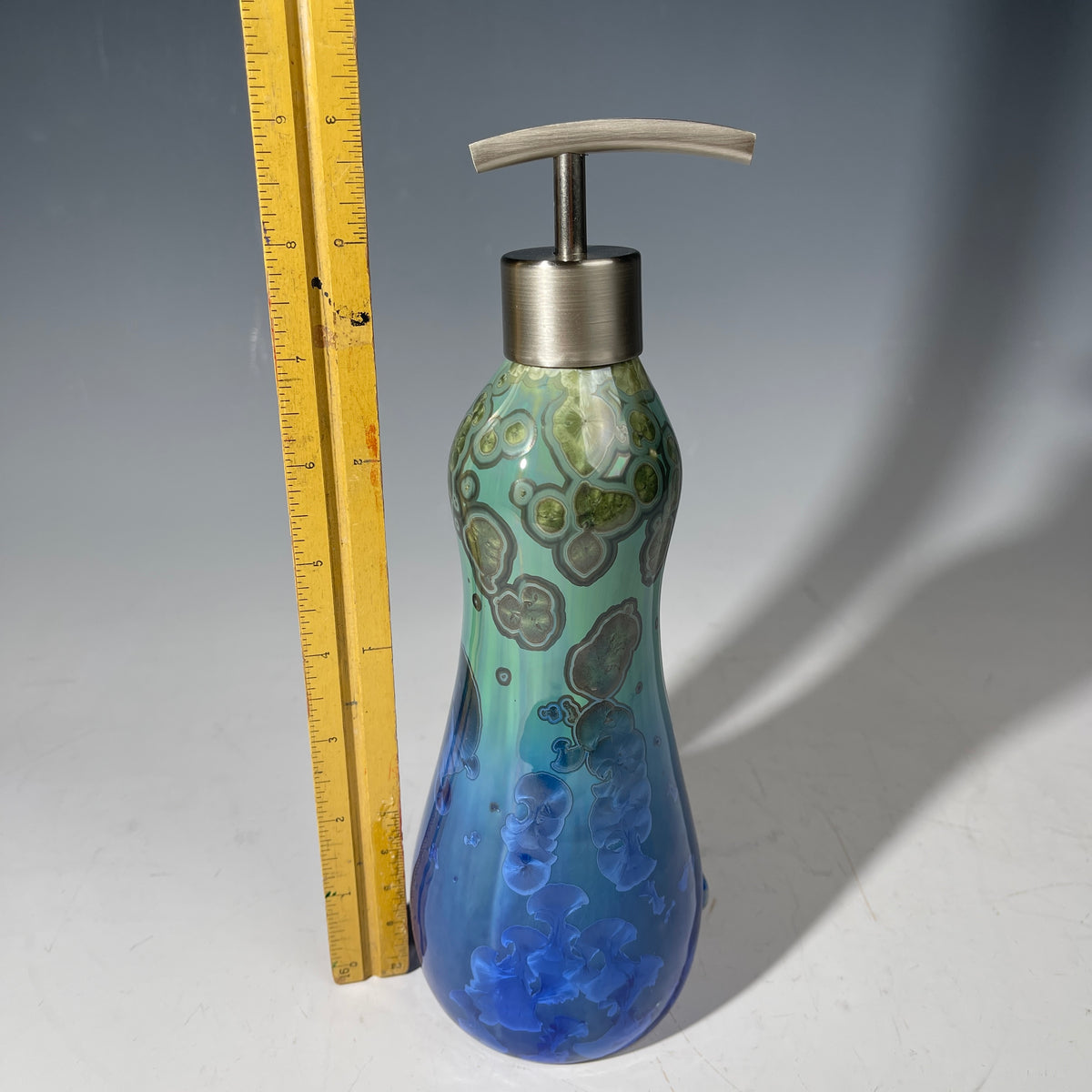 Soap Pump, Lotion and or Hand Sanitizer Pump -green forest jade ultramarine crystalline