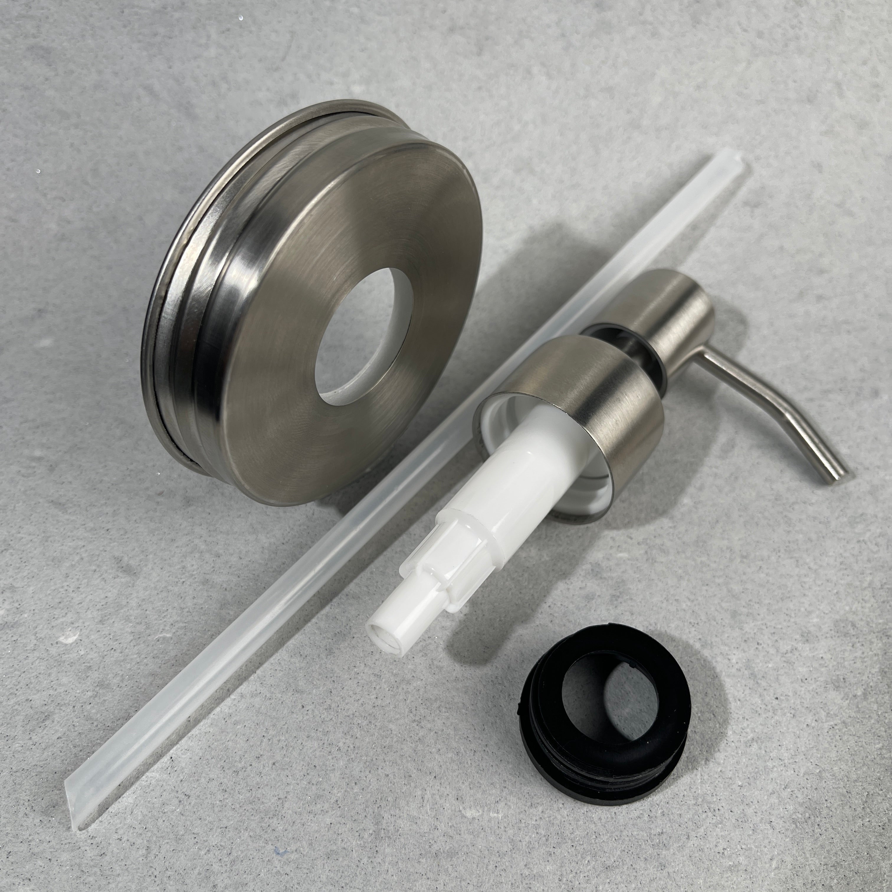 low profile stainless steel rust proof mason jar canning jar soap pump kit