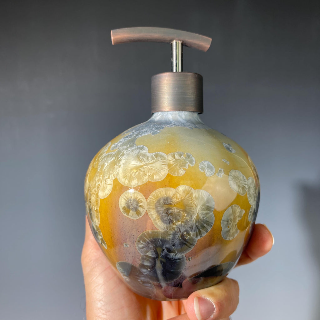 Soap and lotion pump Silver Sunflower Charcoal