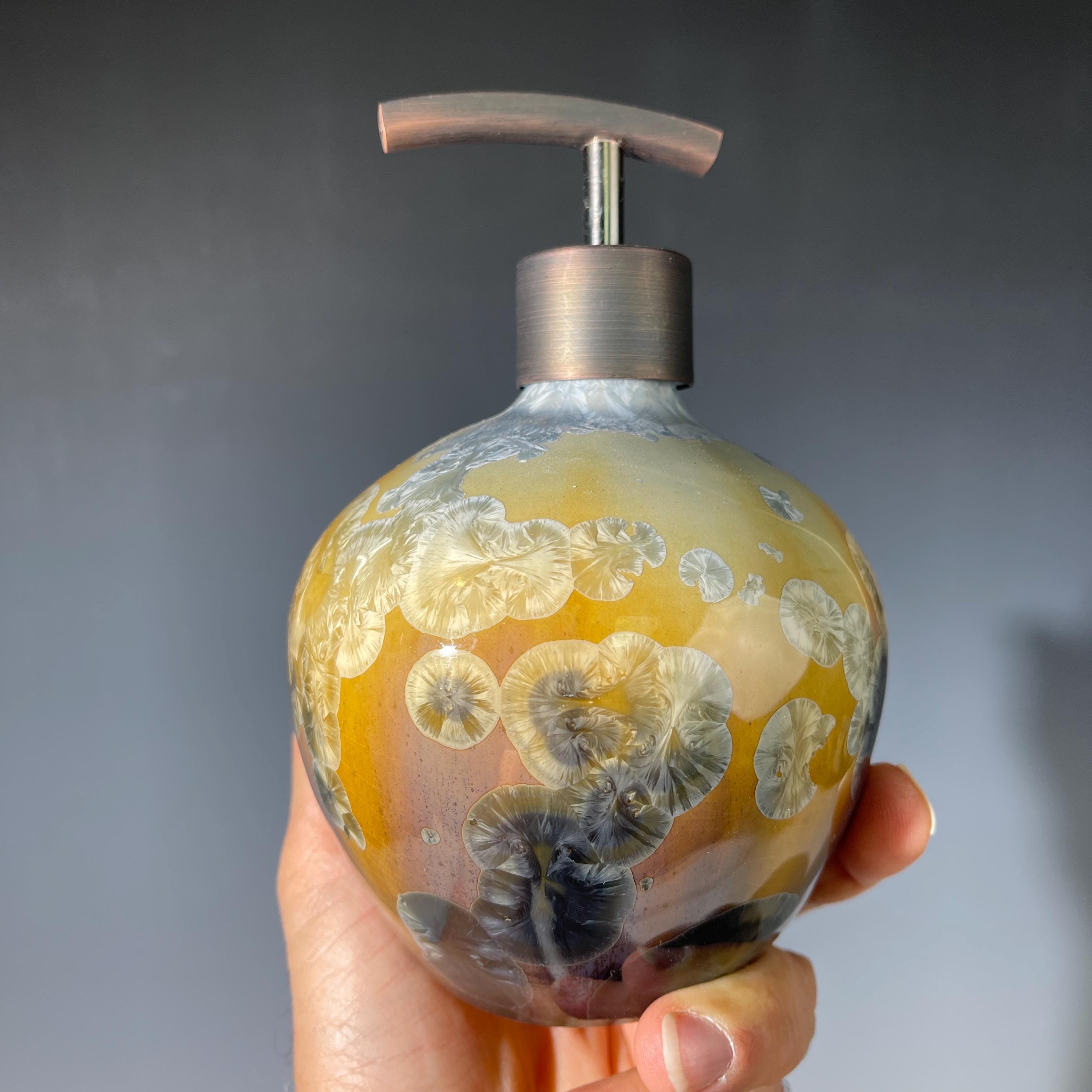 Soap and lotion pump Silver Sunflower Charcoal