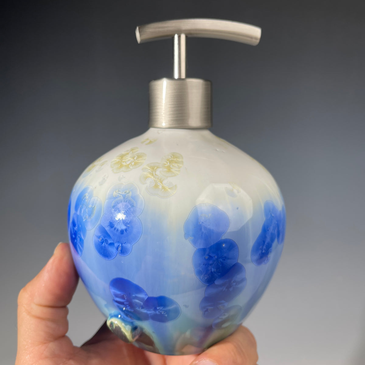 soap dispenser in Santorini sparkle blue white fade