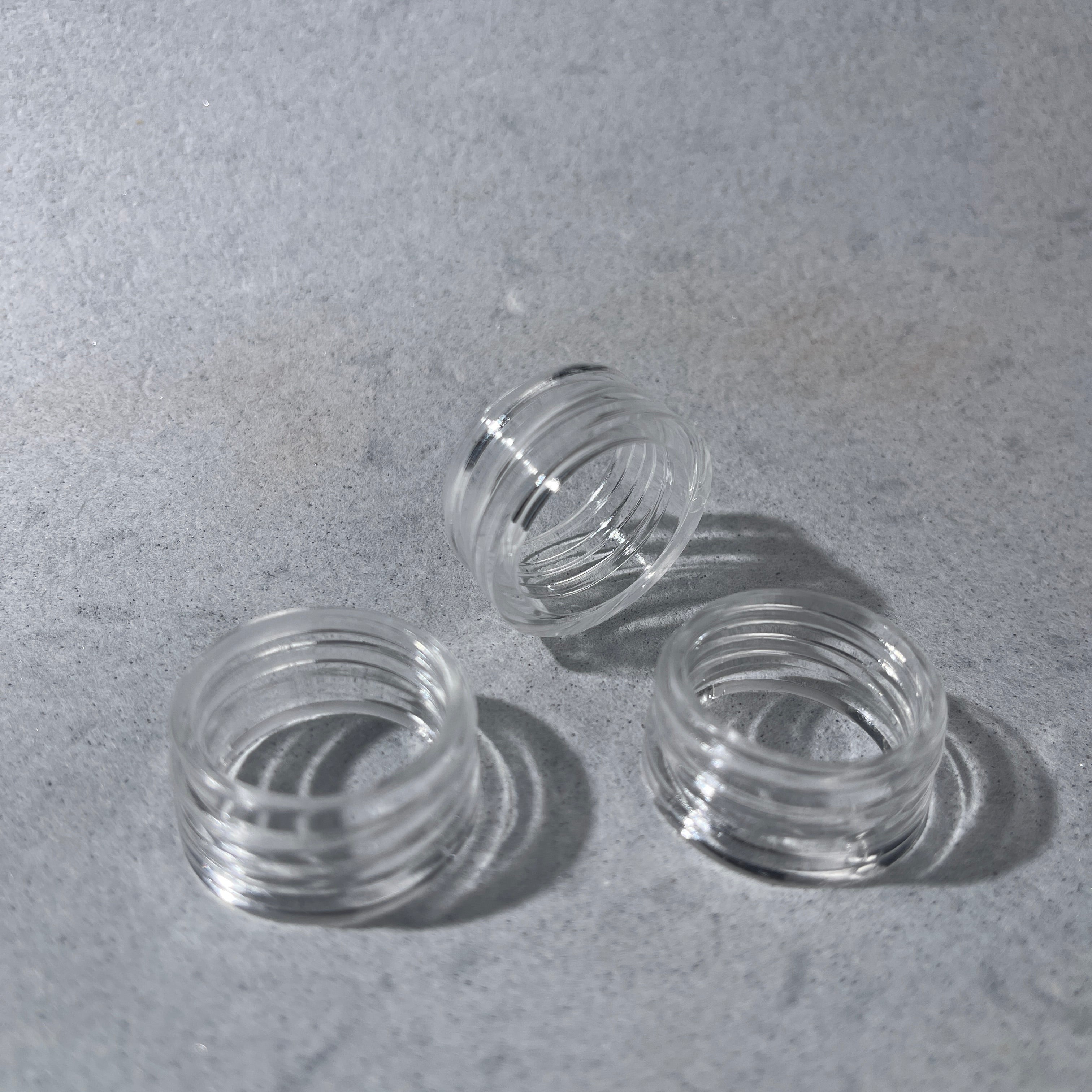 Glue Down collar rings- Clear fits 28/400