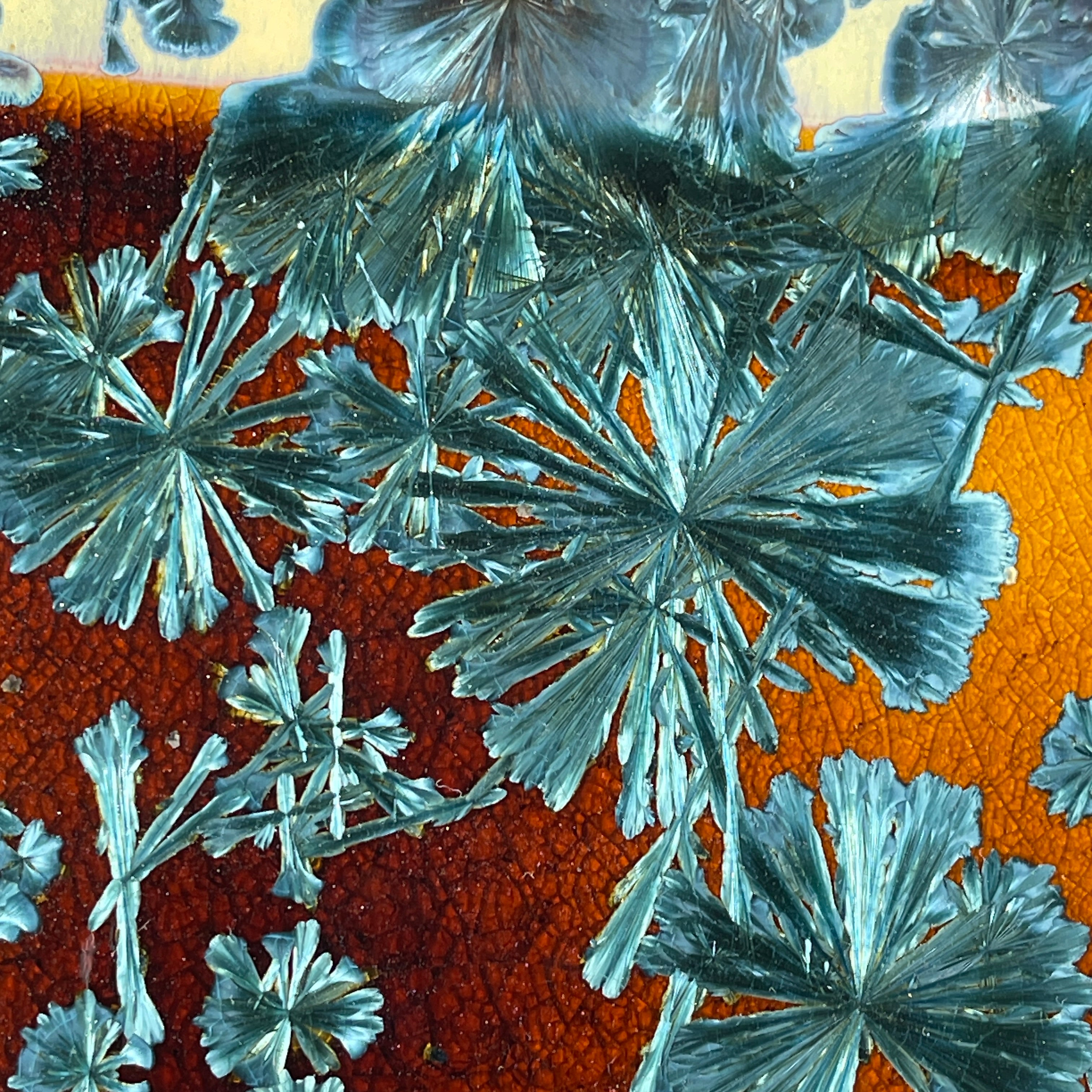 Amber Honey teal toned macro crystalline tray by Hong Rubinstein  of One Dream Design TM