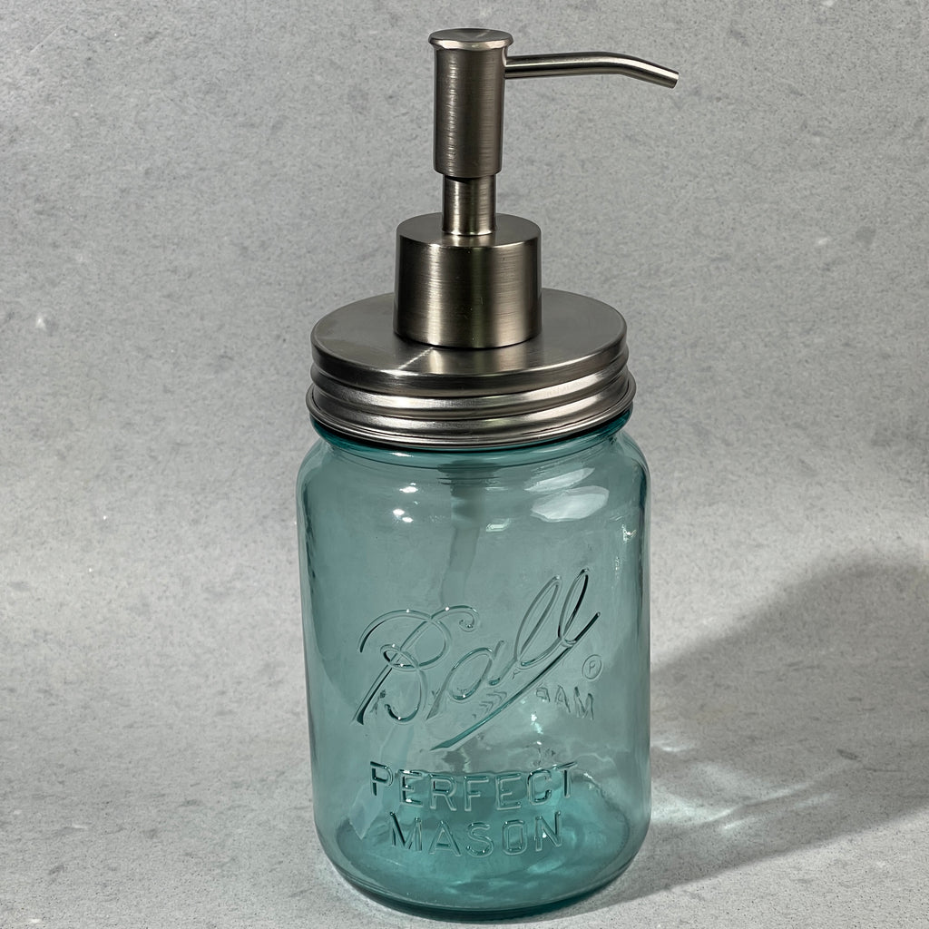  classic skinny head  stainless mason jar soap pump kit