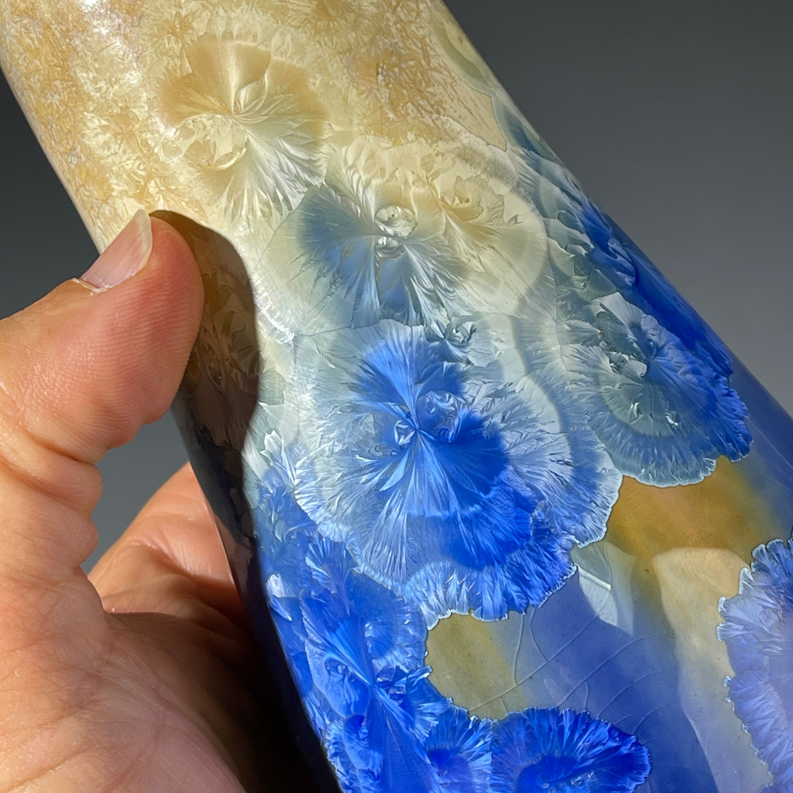 Soap pump dispenser in almond to cobalt