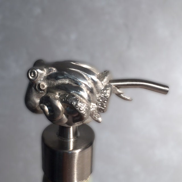  metal pewter over stainless steel octopus soap pump top