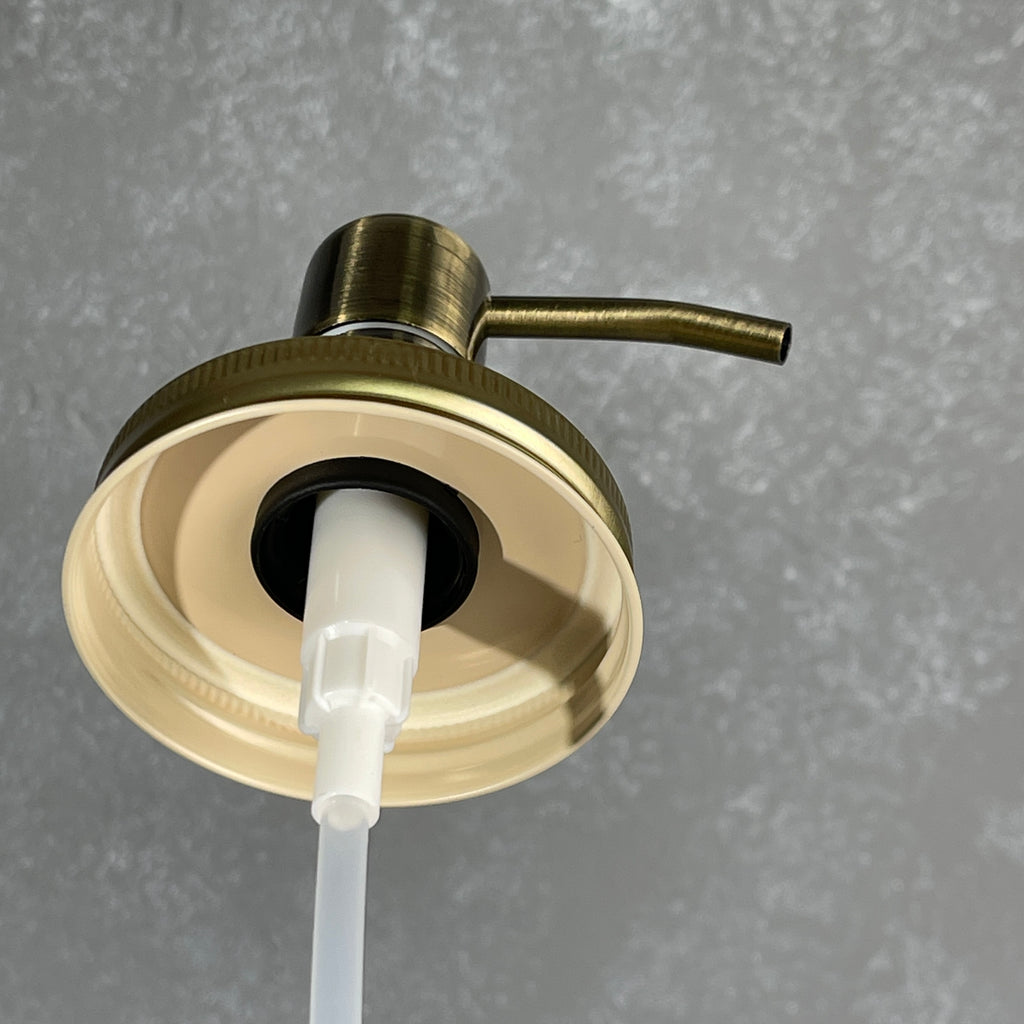 brass finish mason jar soap dispenser kit fits regular mouth mason jar