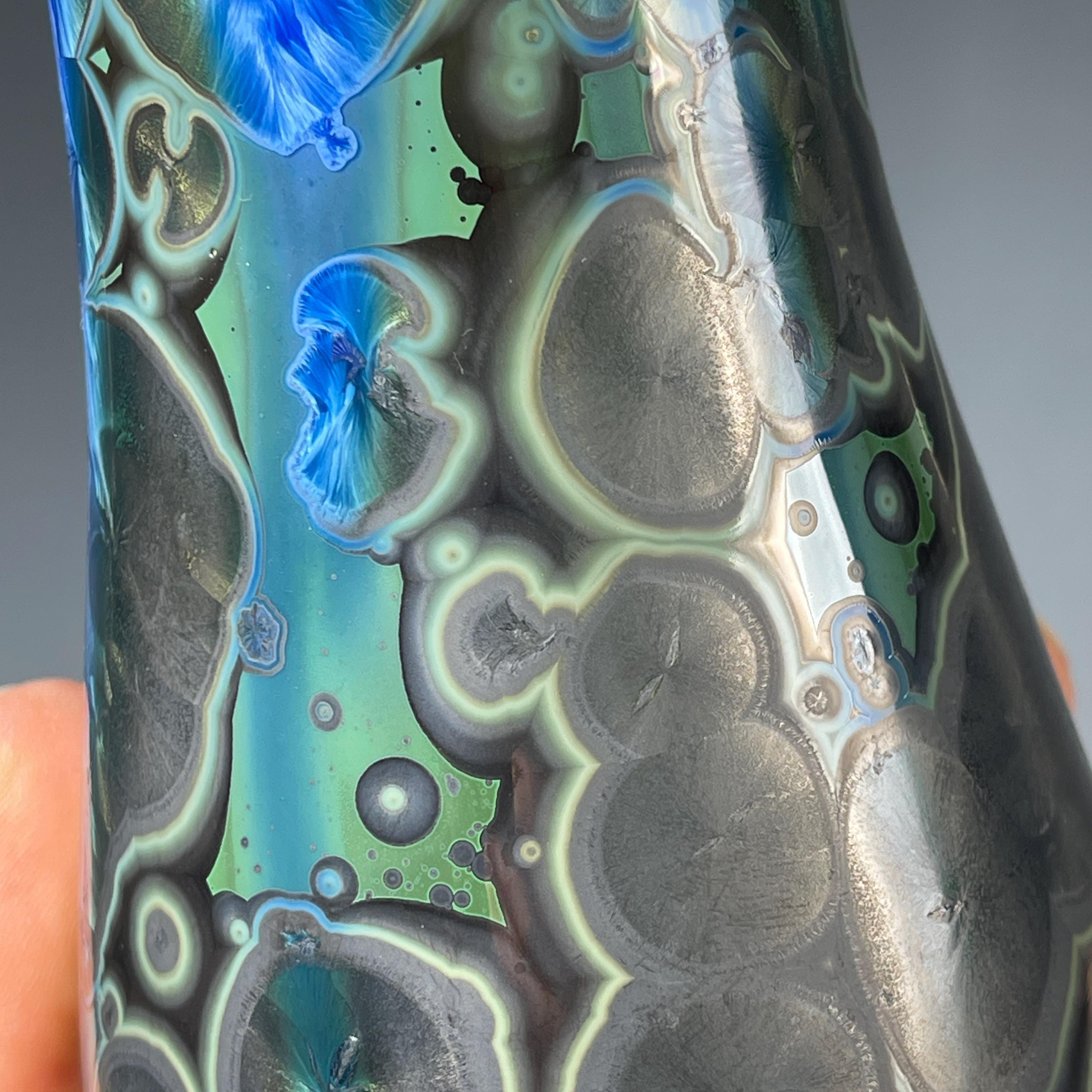 Soap Pump, Lotion and Hand  Dispenser Pump midnight emerald  jewel crystalline glazed