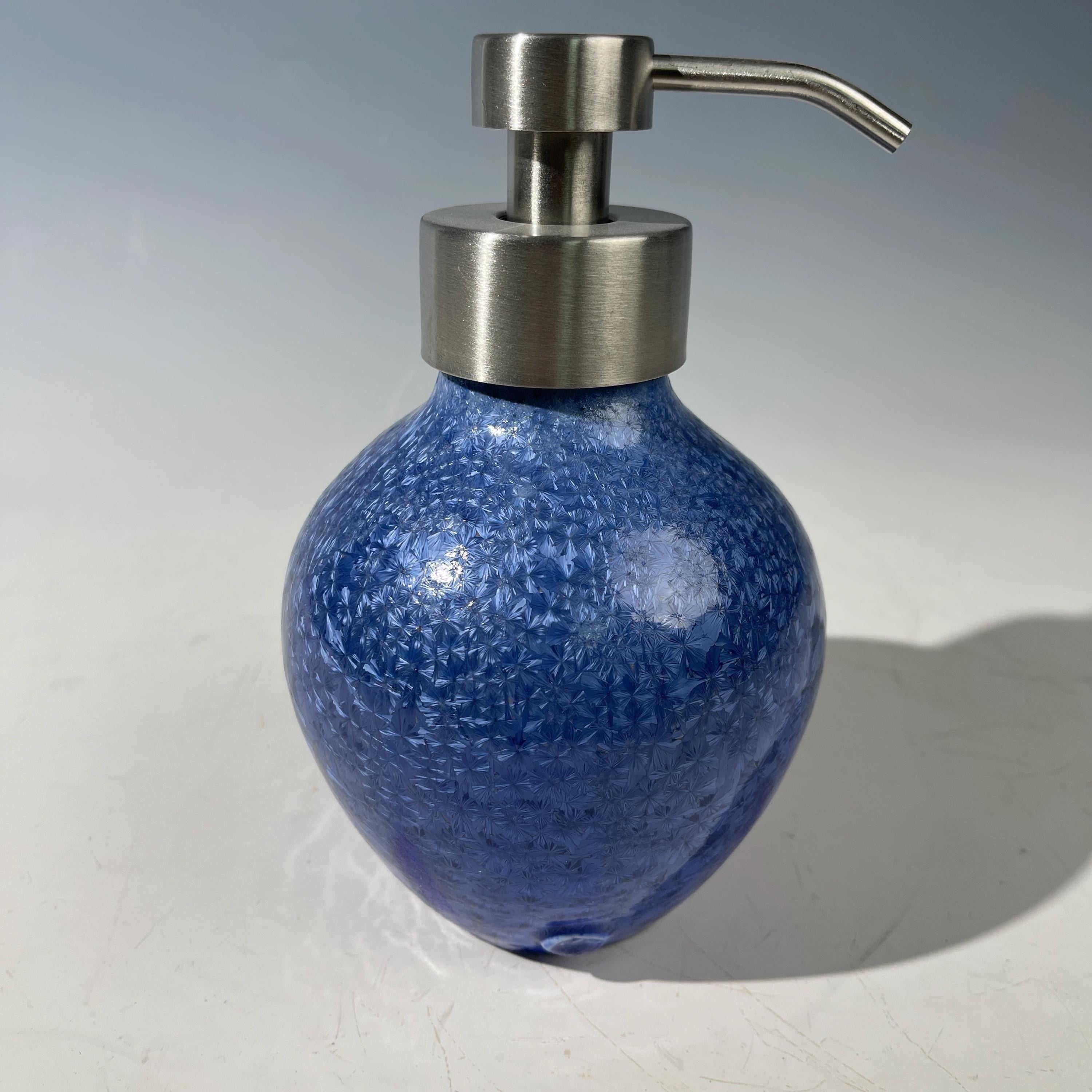 Foaming soap pump light amethyst cobalt micro sparkle