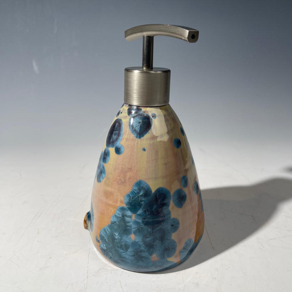 soap pump- palace sparkle crystalline- triangular soap pump lotion dispenser unique handmade
