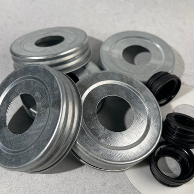mason jar lid  galvanized with hole for adapting soap pumps