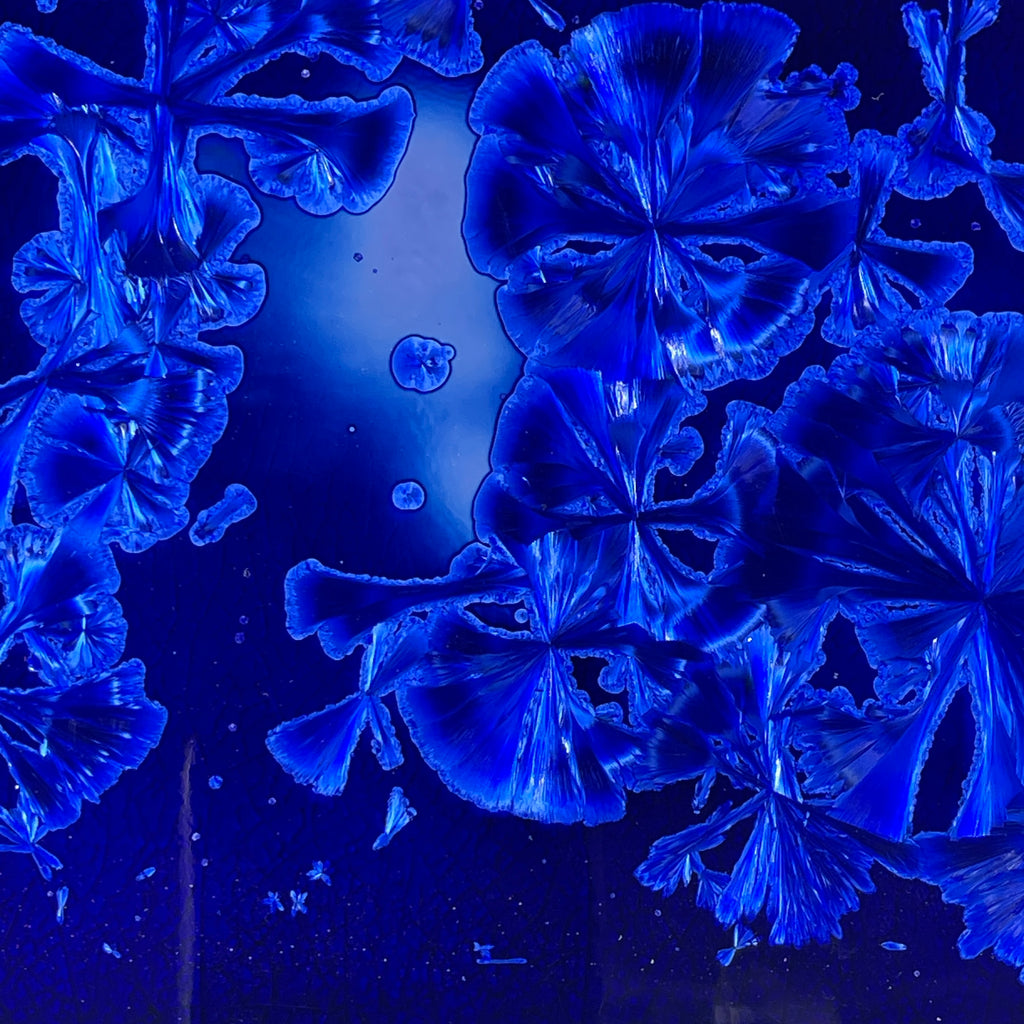 cobalt blue macro crystalline glazed tray by Hong Rubinstein One Dream DesignTM