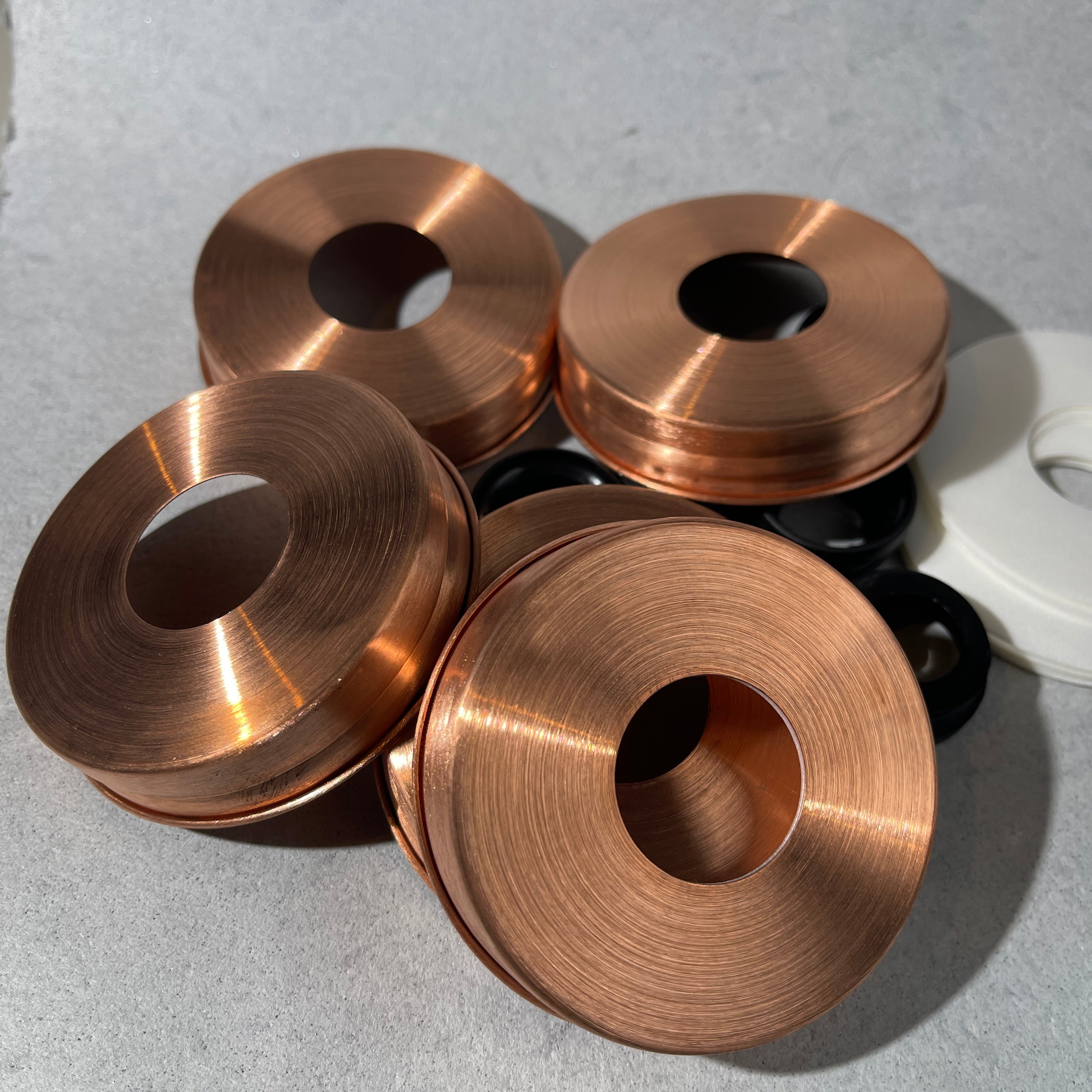 copper mason jar  regular mouth lid with collar thread and poly gasket