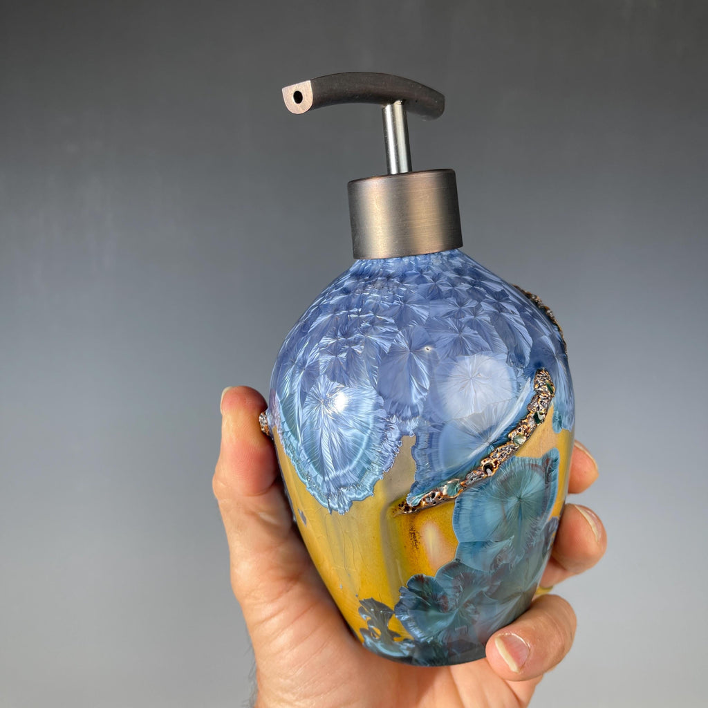 Soap pump amethyst ocelot sparkle crystal