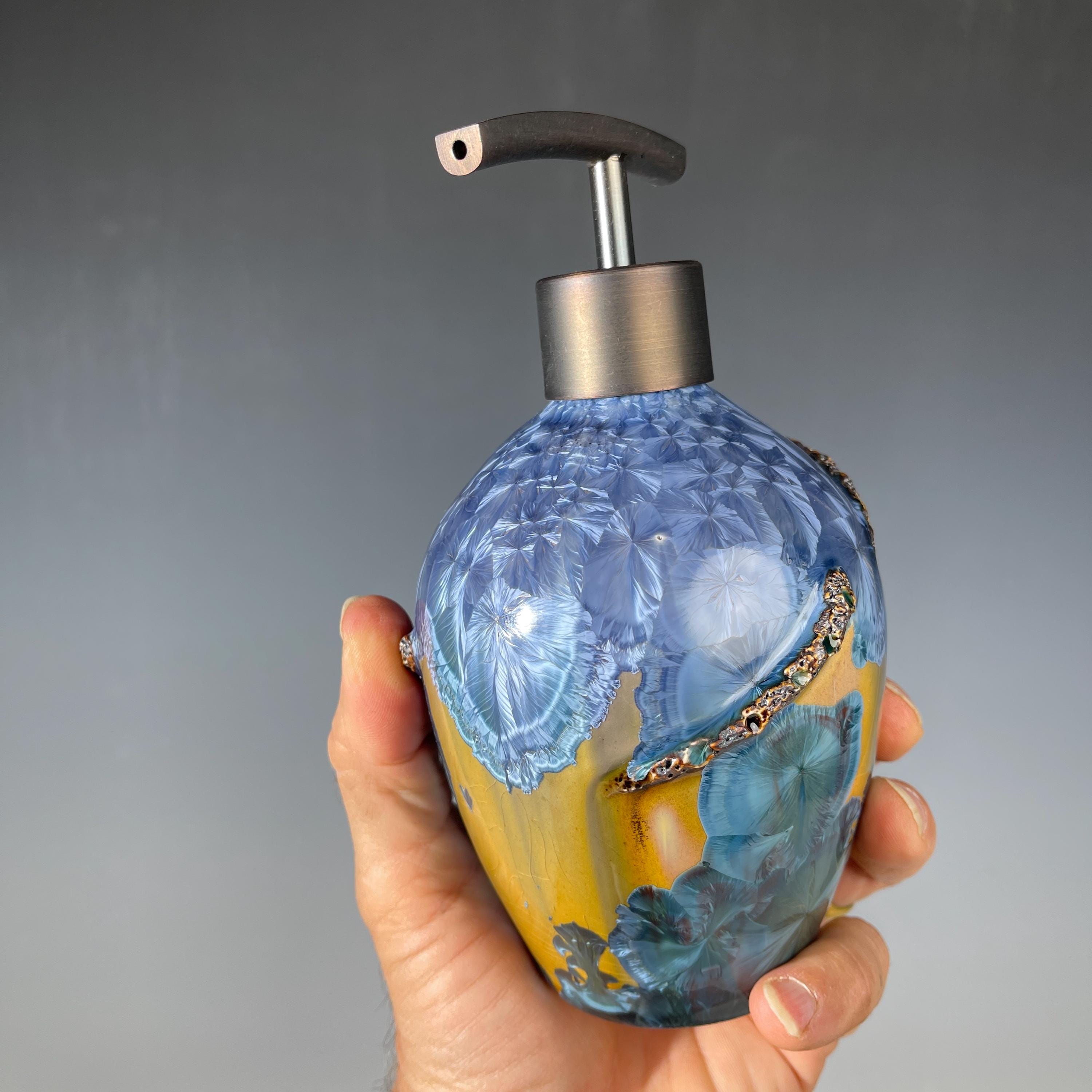 Soap pump amethyst ocelot sparkle crystal