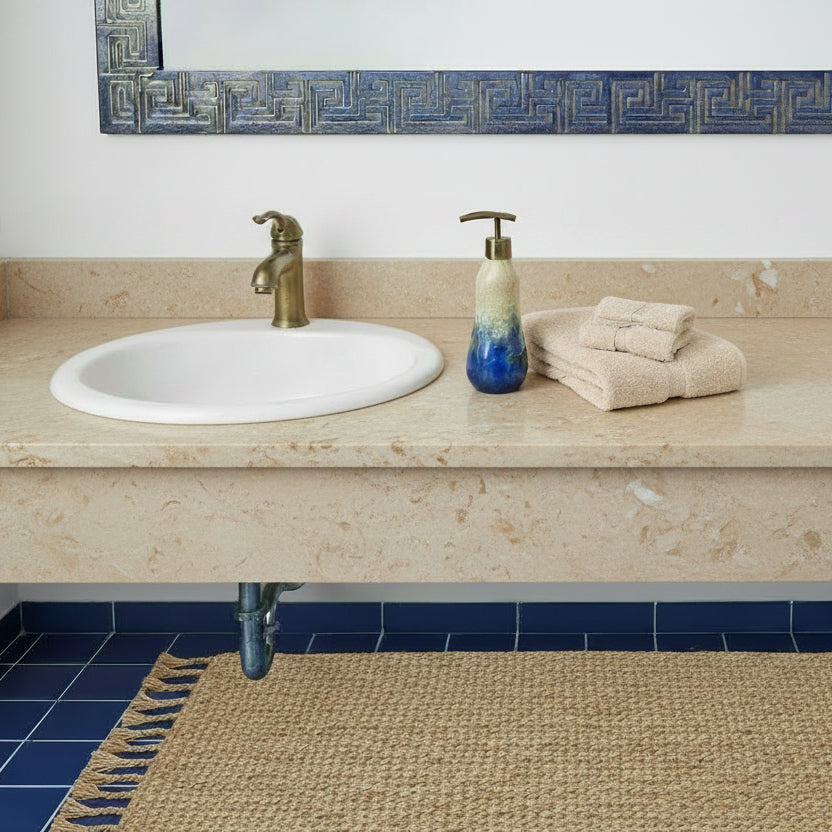 Soap pump dispenser in almond to cobalt