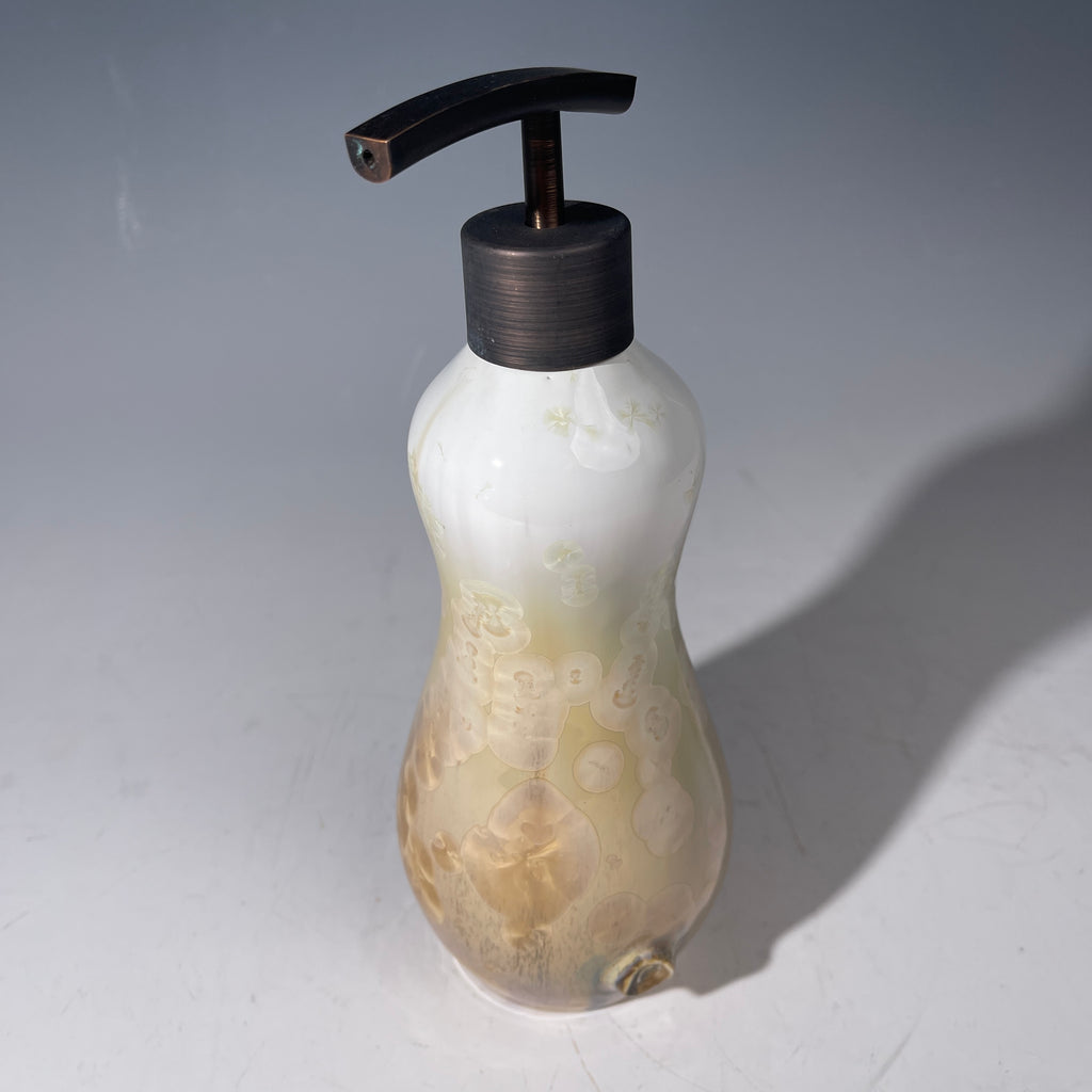 Soap pump in snow to wheat charcoal crystalline glaze