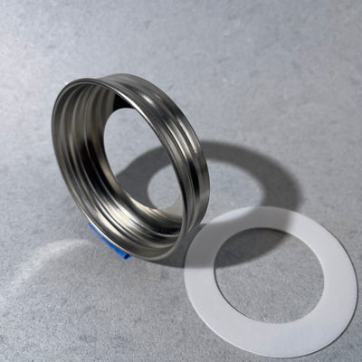 stainless steel lid for regular mouth mason jar with large hole for foamer collar or lid band use