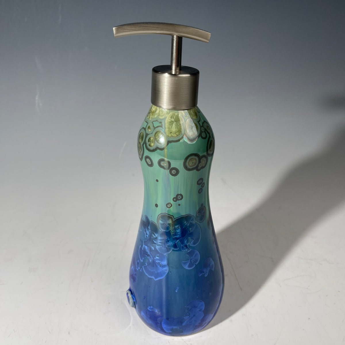 Soap Pump, Lotion and or Hand Sanitizer Pump -green forest jade ultramarine crystalline