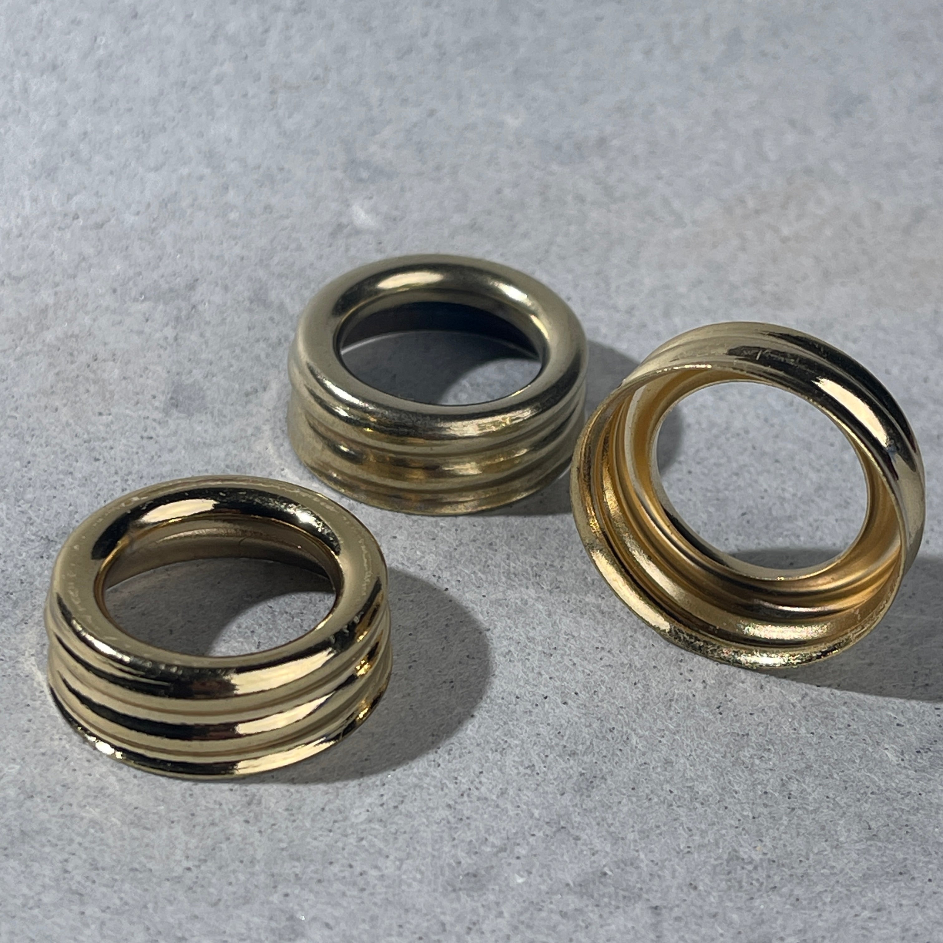 glue down collar thread rings gold finish 
