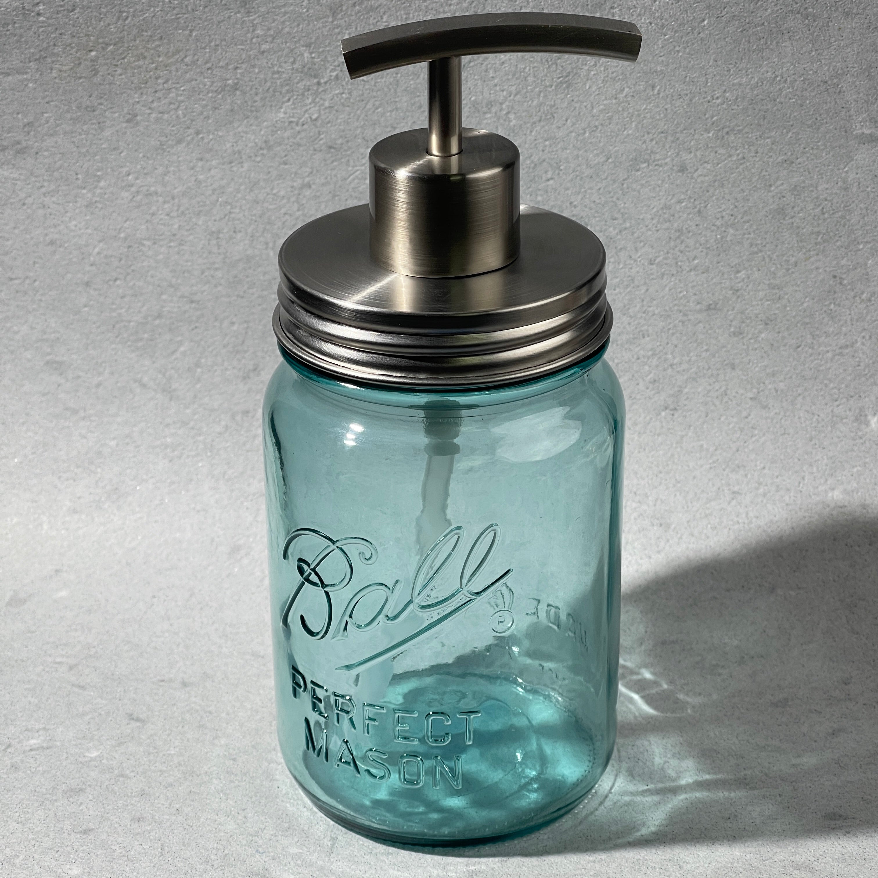 modern rainbow style stainless mason jar soap pump conversion kit